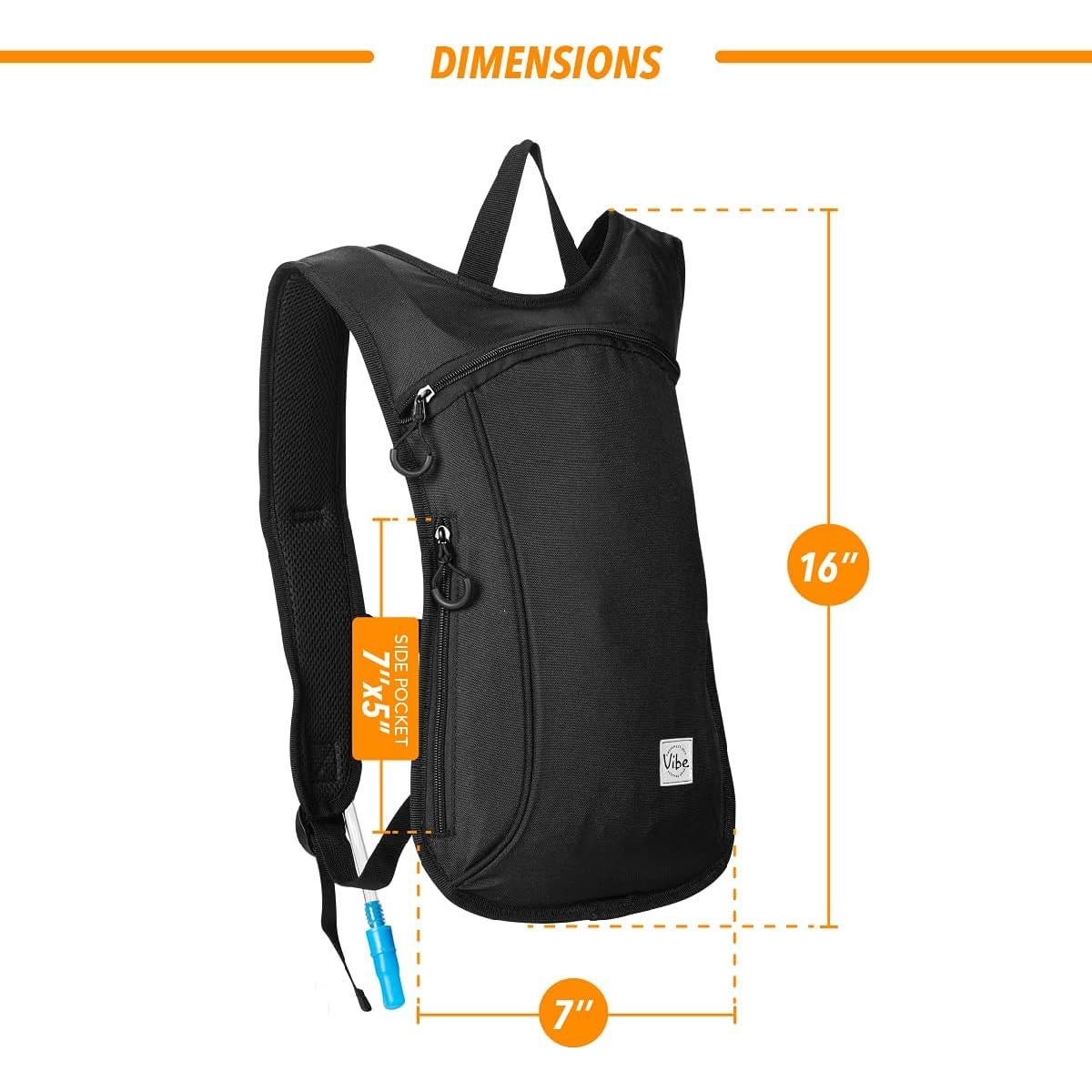 Mochila de Hidratación Equipo de Festival Vibe 2L Ajustable Negra
