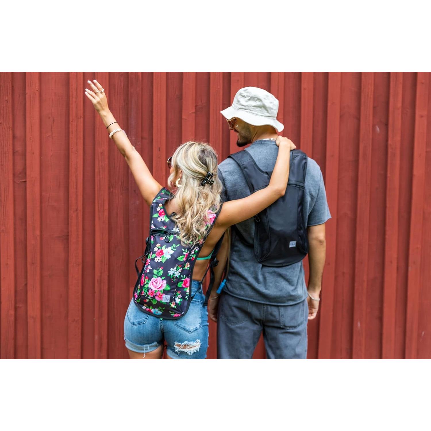 Mochila de Hidratación Equipo de Festival Vibe 2L Ajustable Negra