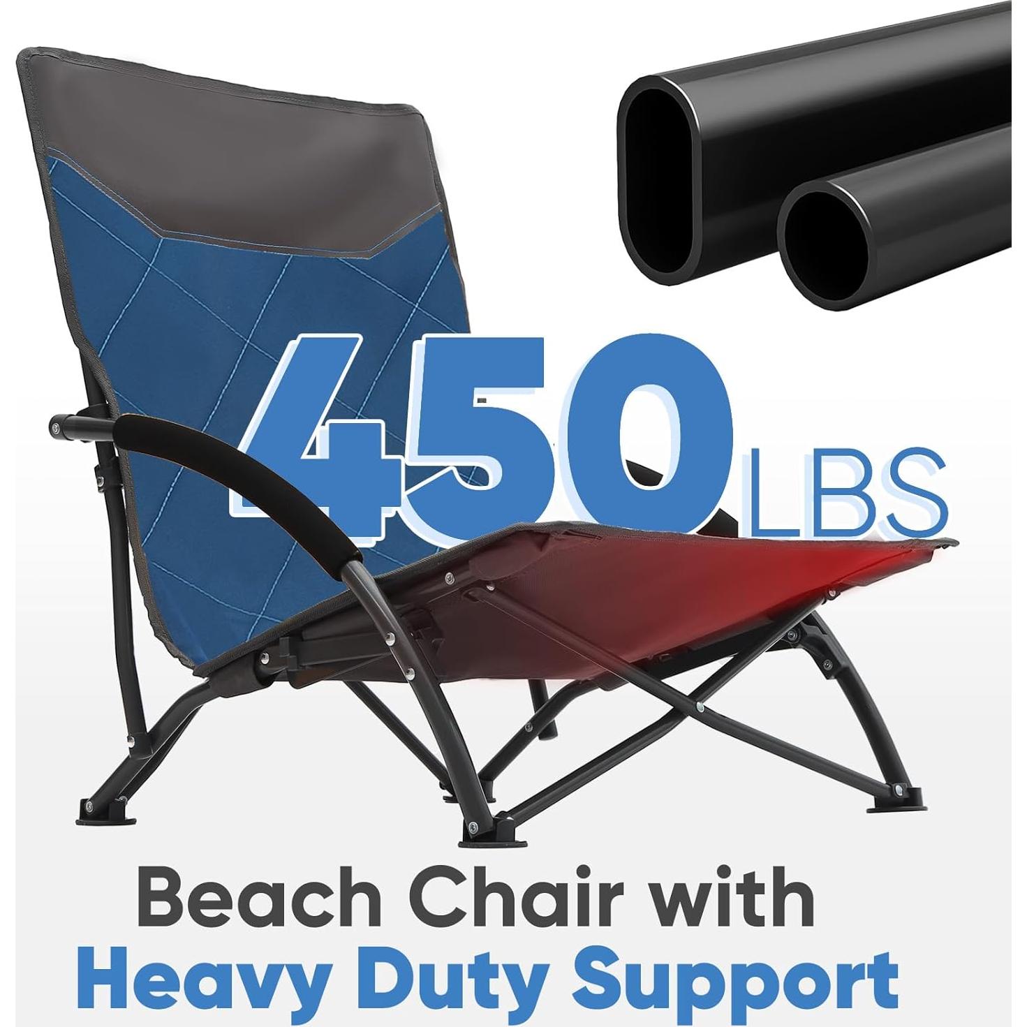 Silla de Playa Plegable Sekey Azul y Gris, Compacta y Ligera