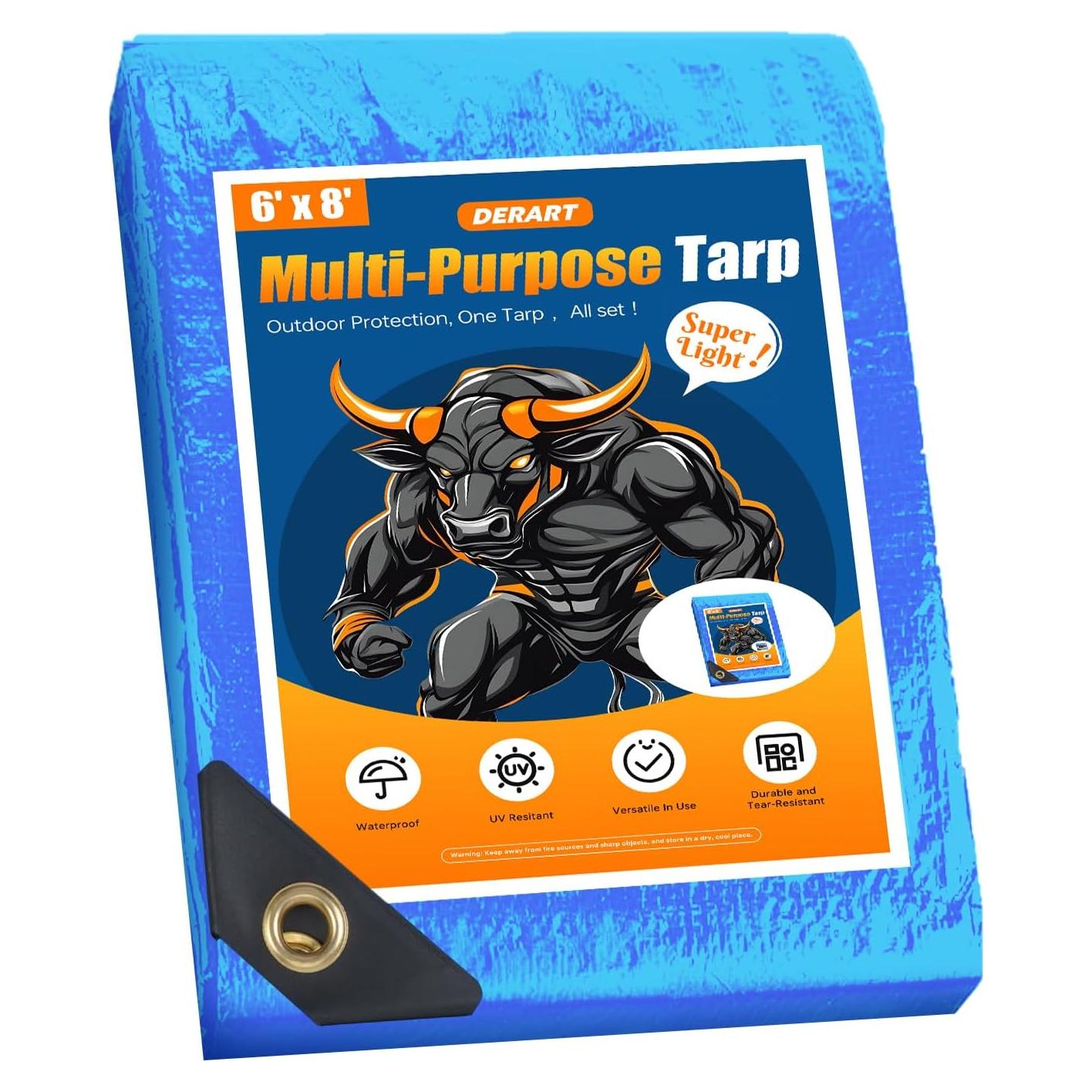 Lona Impermeable Azul DERART 1.83x2.44m Resistente UV