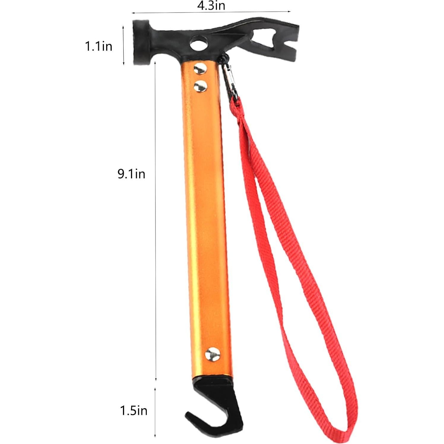Martillo de Camping RIY 30.48 cm Acero Carbono Ligero Naranja