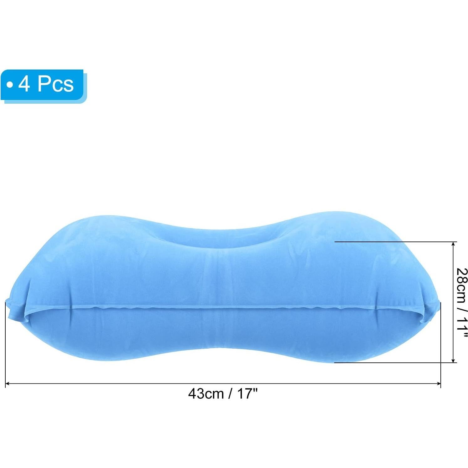 Almohada Inflable PATIKIL 4 Piezas Azul 43x28 cm Camping