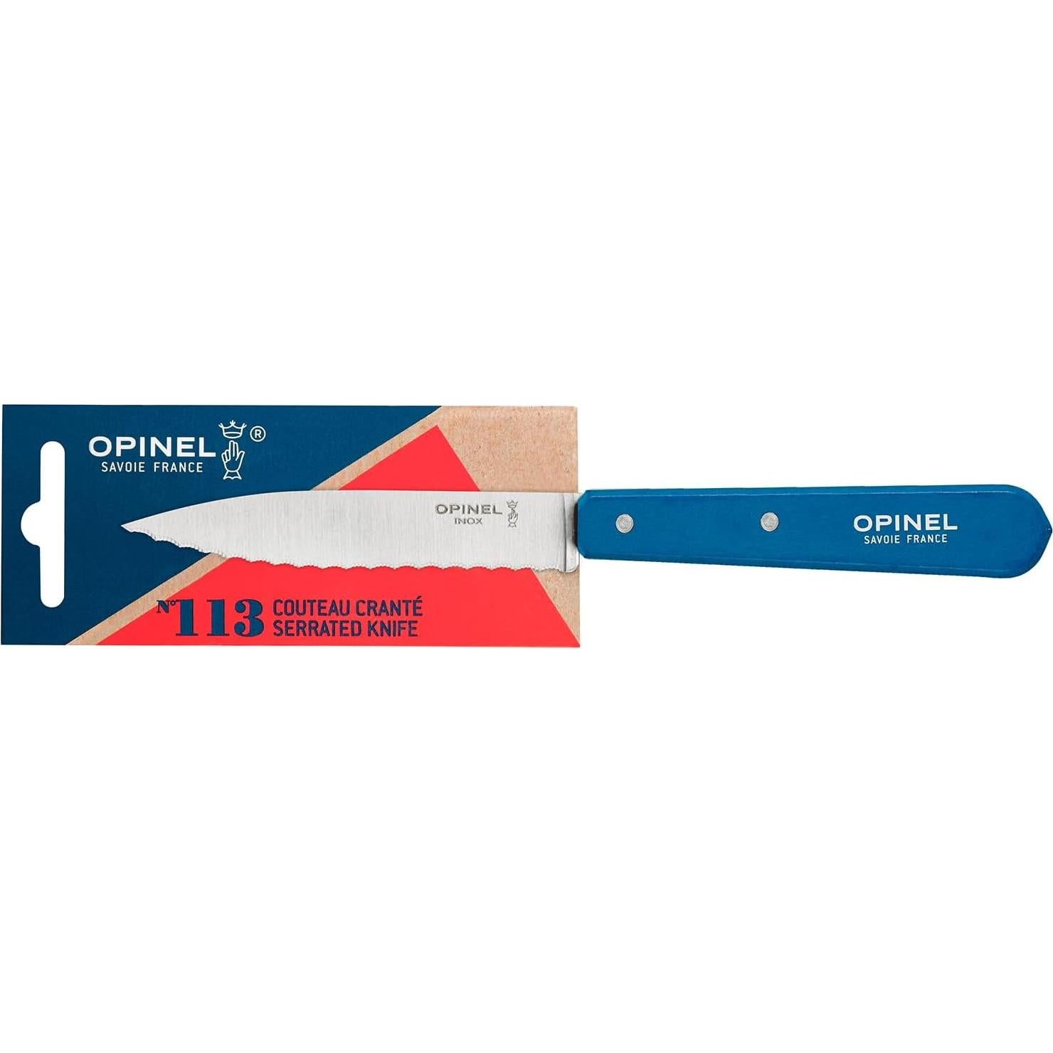 Cuchillo de Pelar Serrado OPINEL Essential No.113 - Mango de Haya Azul