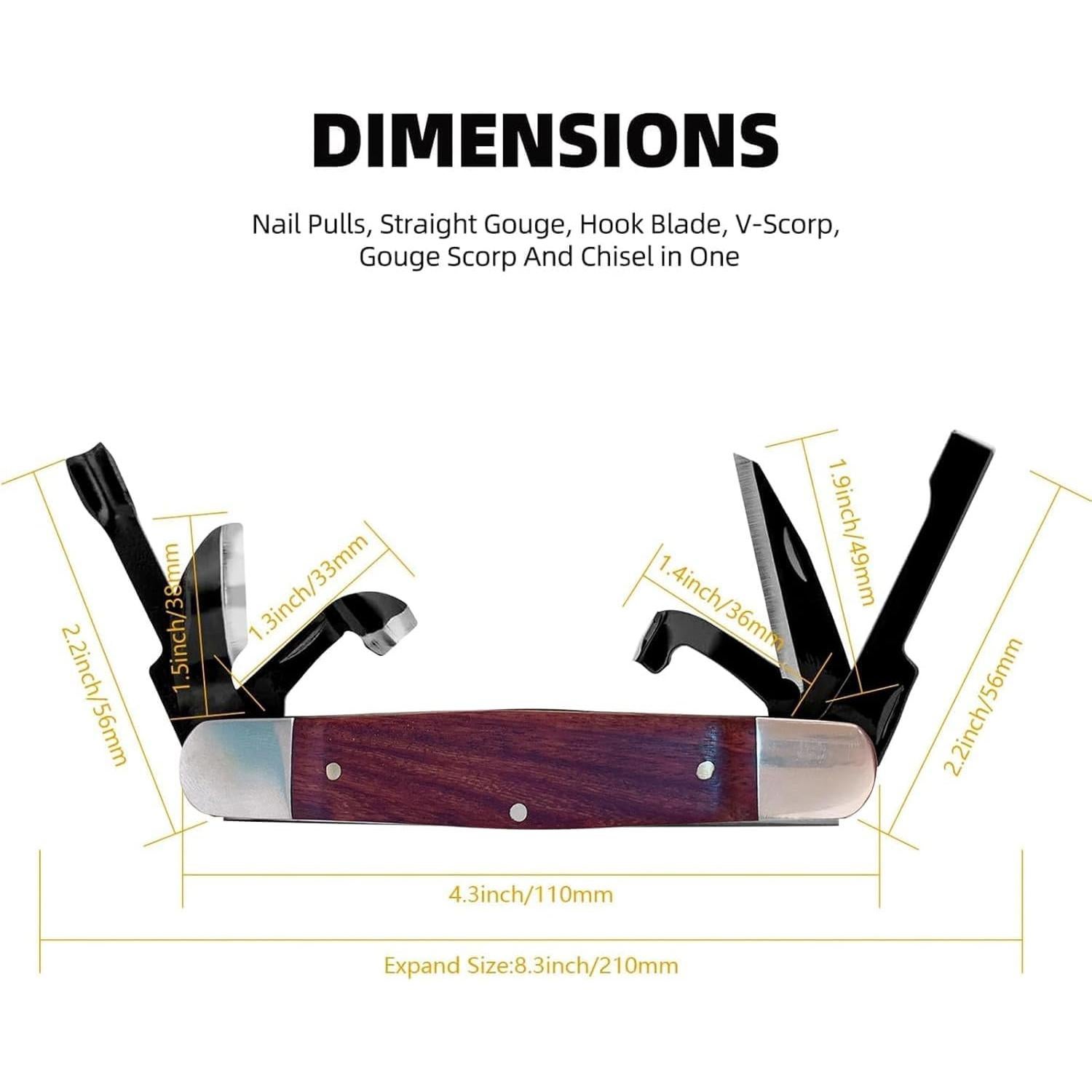 Cuchillo de Tallado Plegable S SMAZINSTAR Marrón 15.3 cm
