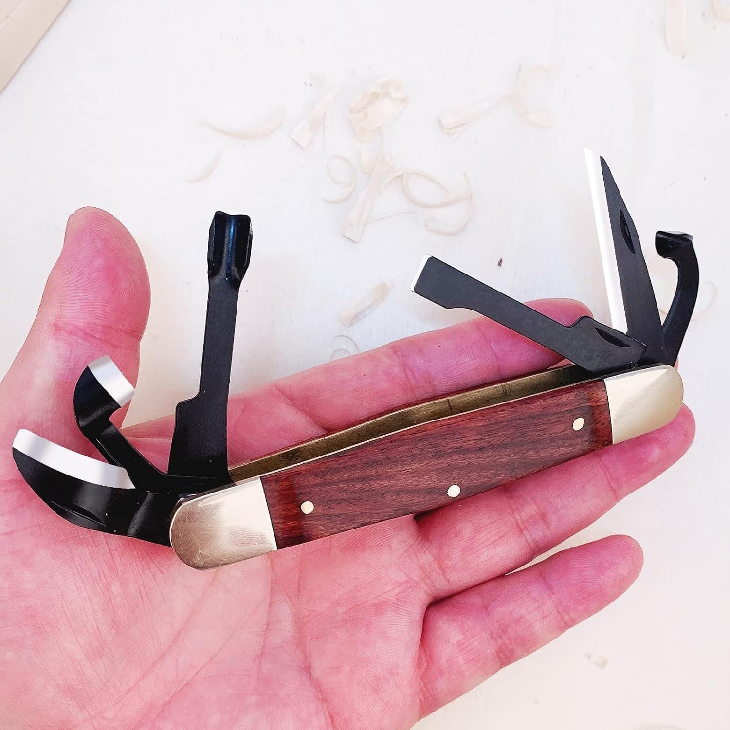 Cuchillo de Tallado Plegable S SMAZINSTAR Marrón 15.3 cm