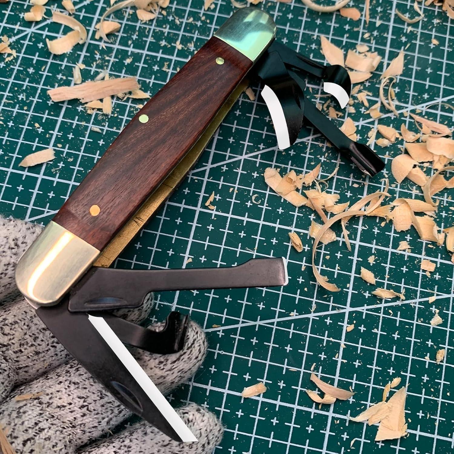 Cuchillo de Tallado Plegable S SMAZINSTAR Marrón 15.3 cm