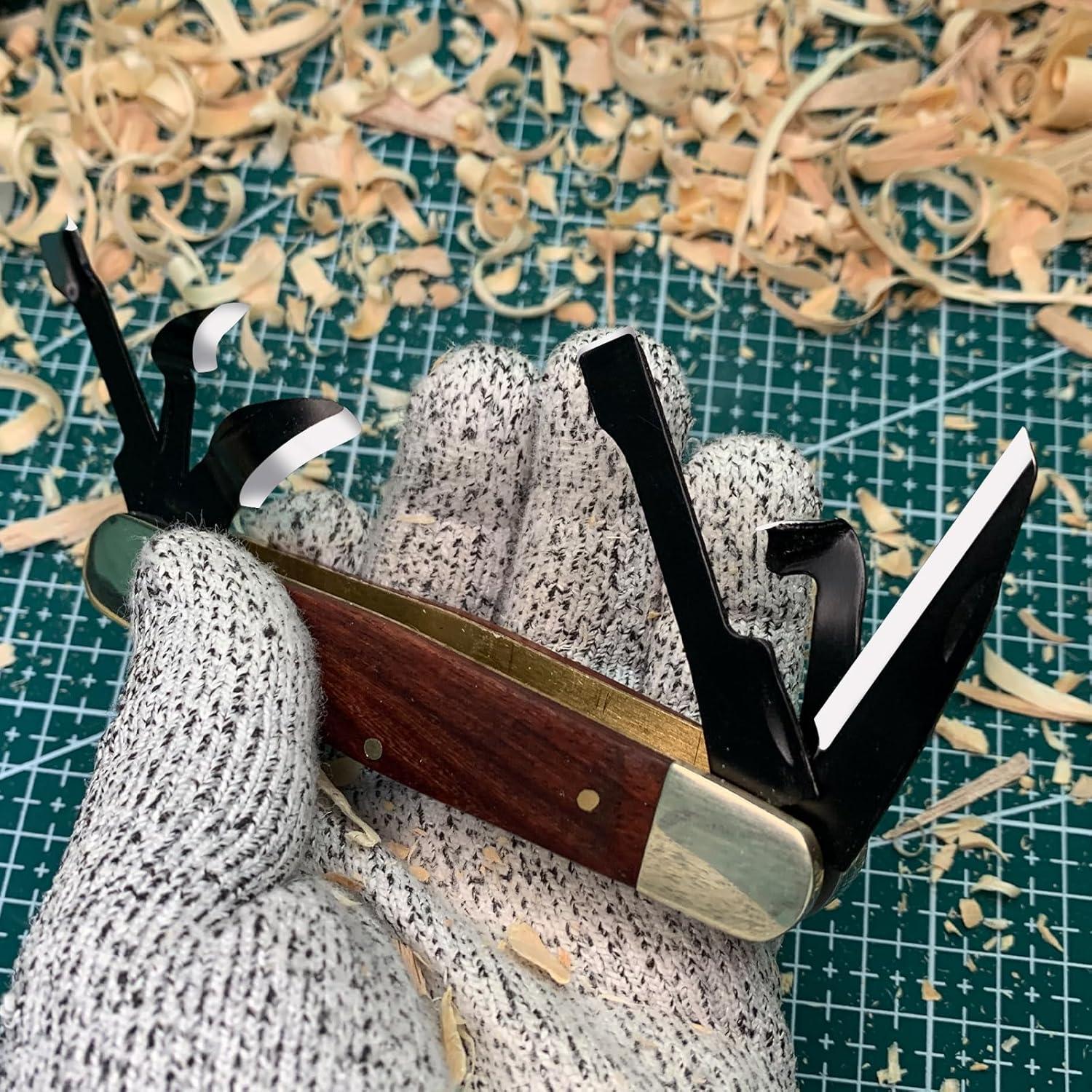 Cuchillo de Tallado Plegable S SMAZINSTAR Marrón 15.3 cm