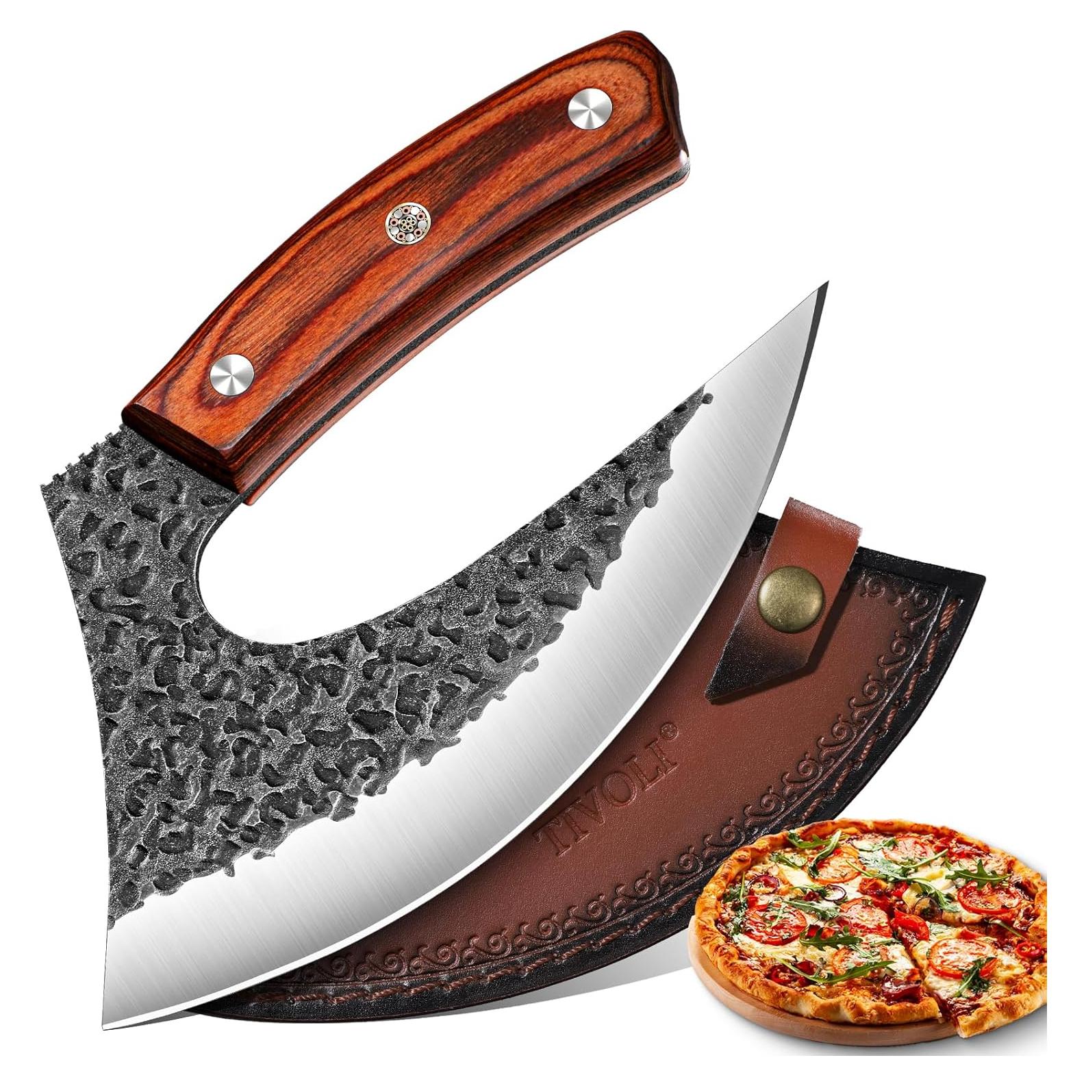 Cuchillo Ulu TIVOLI de Acero Alto Carbono con Mango de Madera