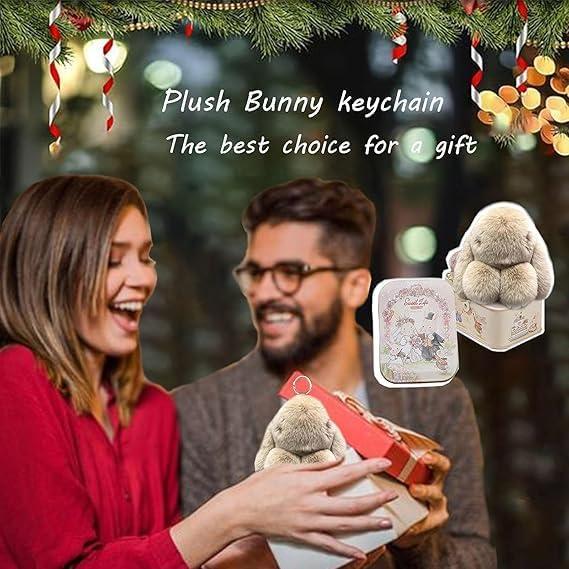 Llavero de peluche Bunnylulu verde oscuro con caja