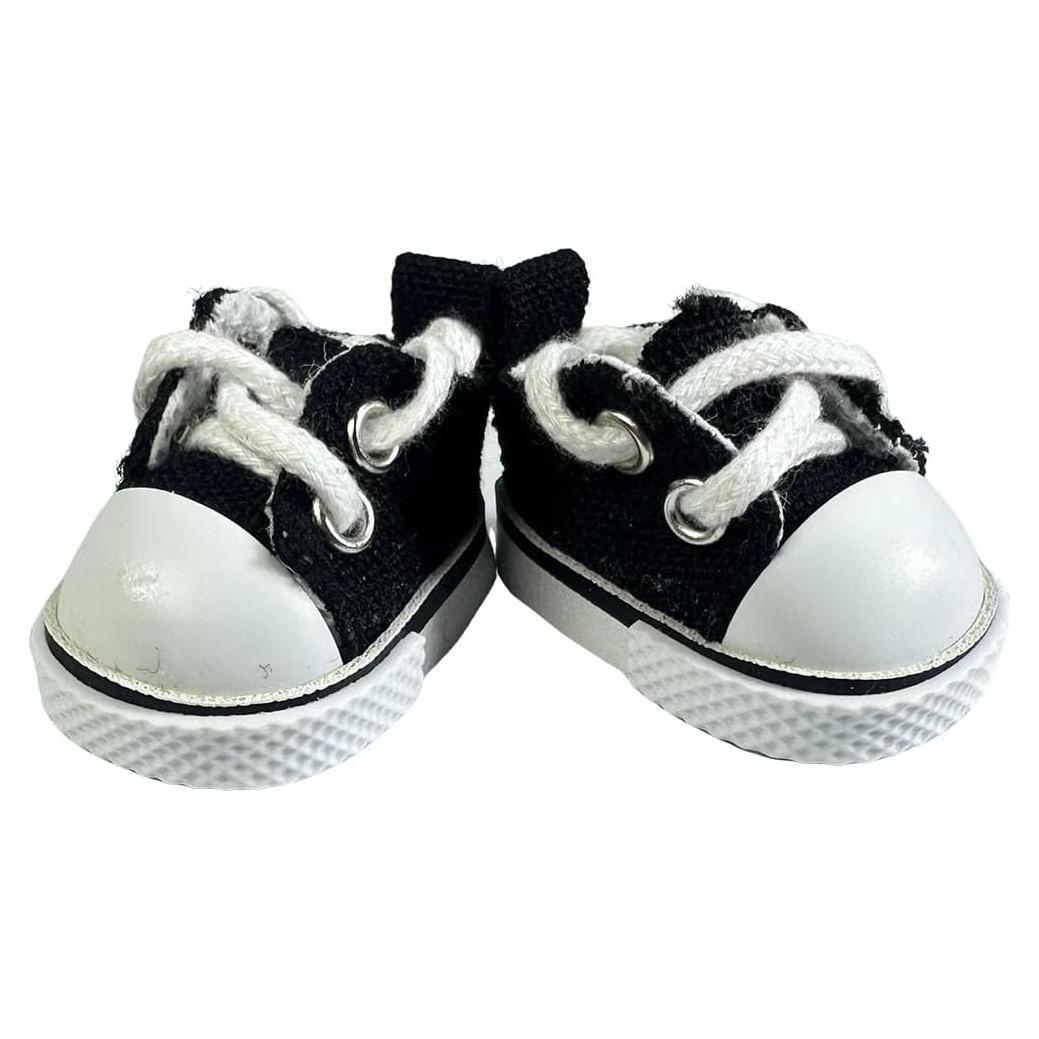 Zapatos para muñecas 17cm QIXINGWISE - Lona Negra, 1 par