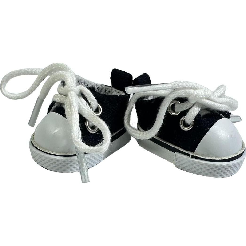 Zapatos para muñecas 17cm QIXINGWISE - Lona Negra, 1 par