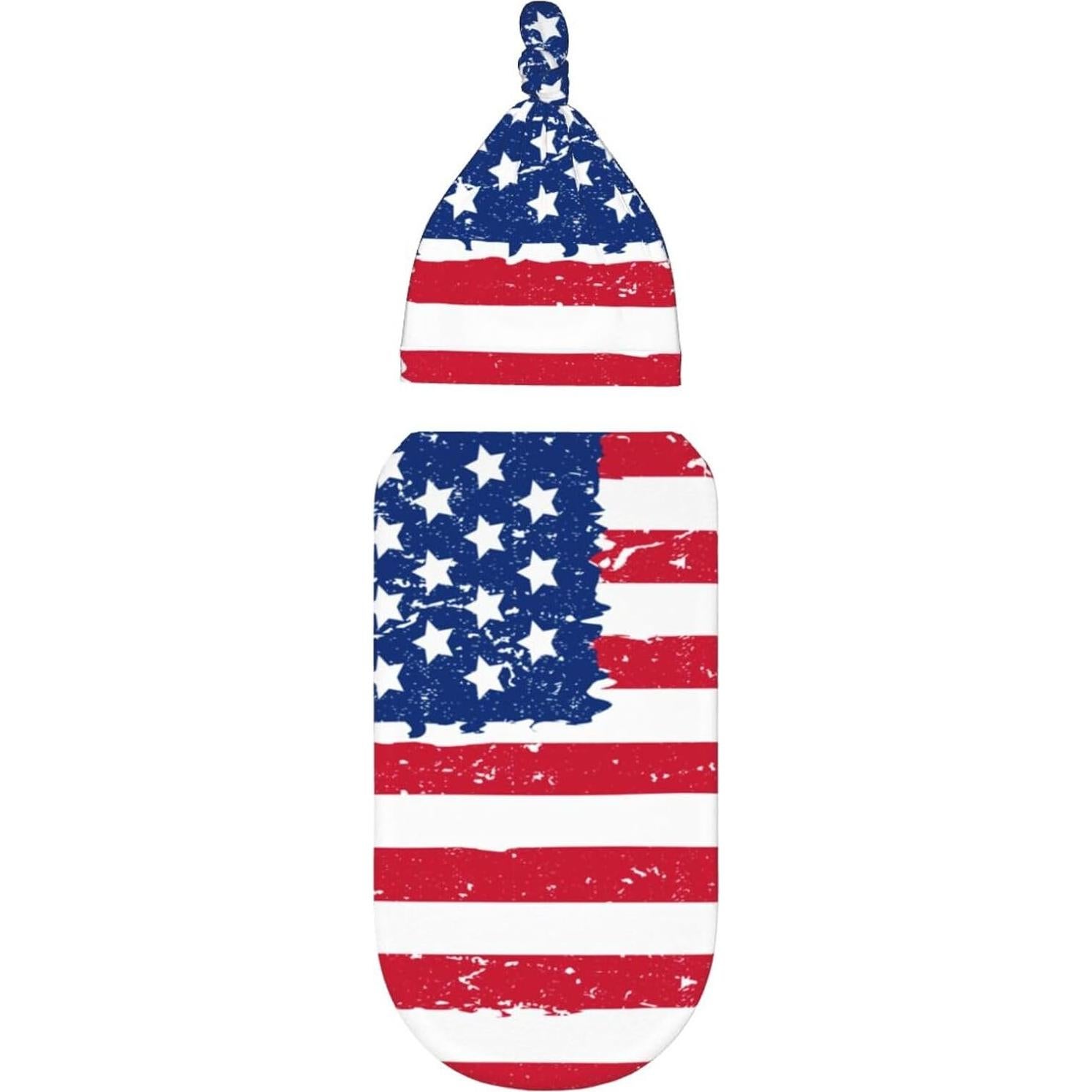 Manta de Envueltos para Bebés Sanghing con Sombrero Bandera Americana