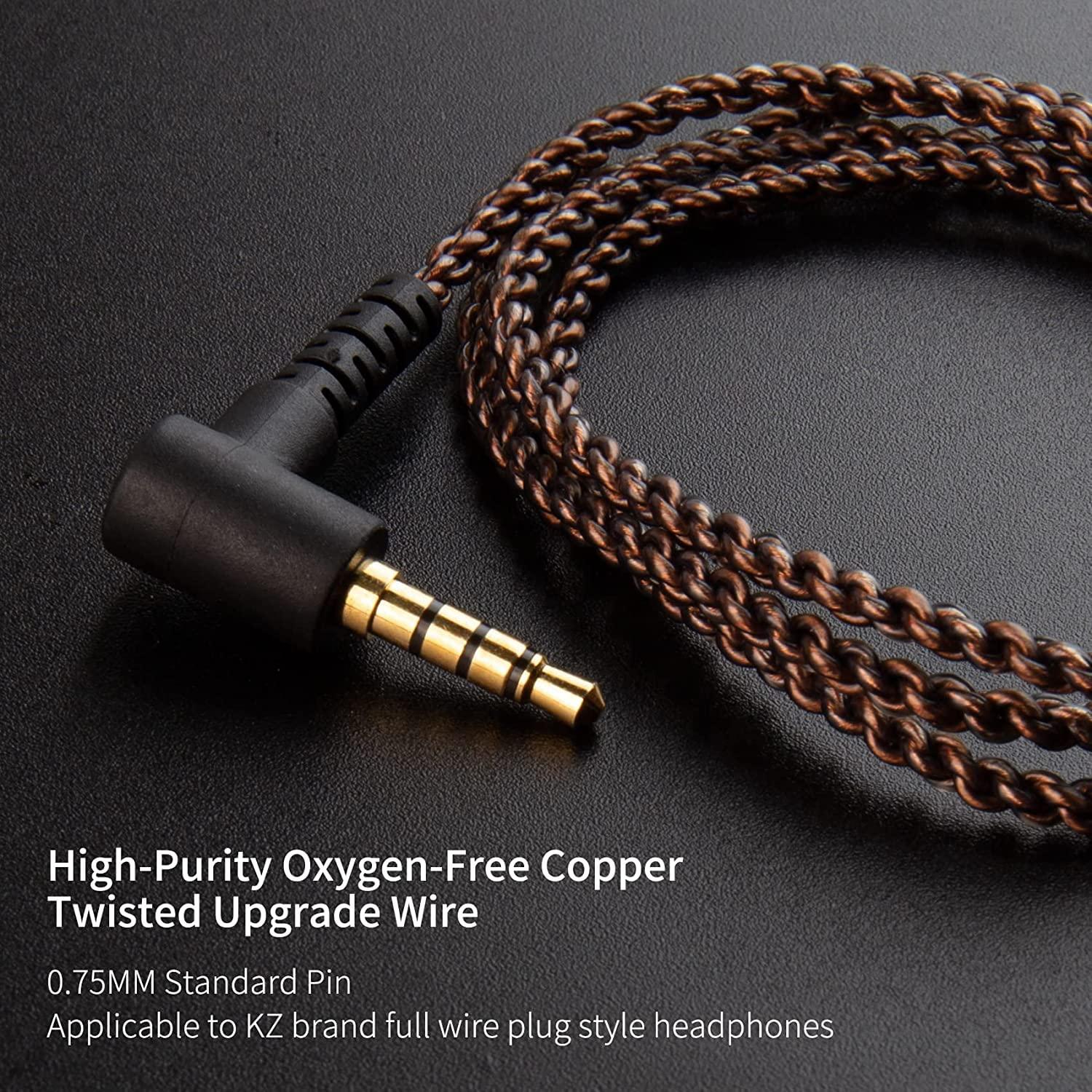 Cable de Reemplazo KZ 2PIN 3.5mm Cobre 4 Núcleos 1.2m