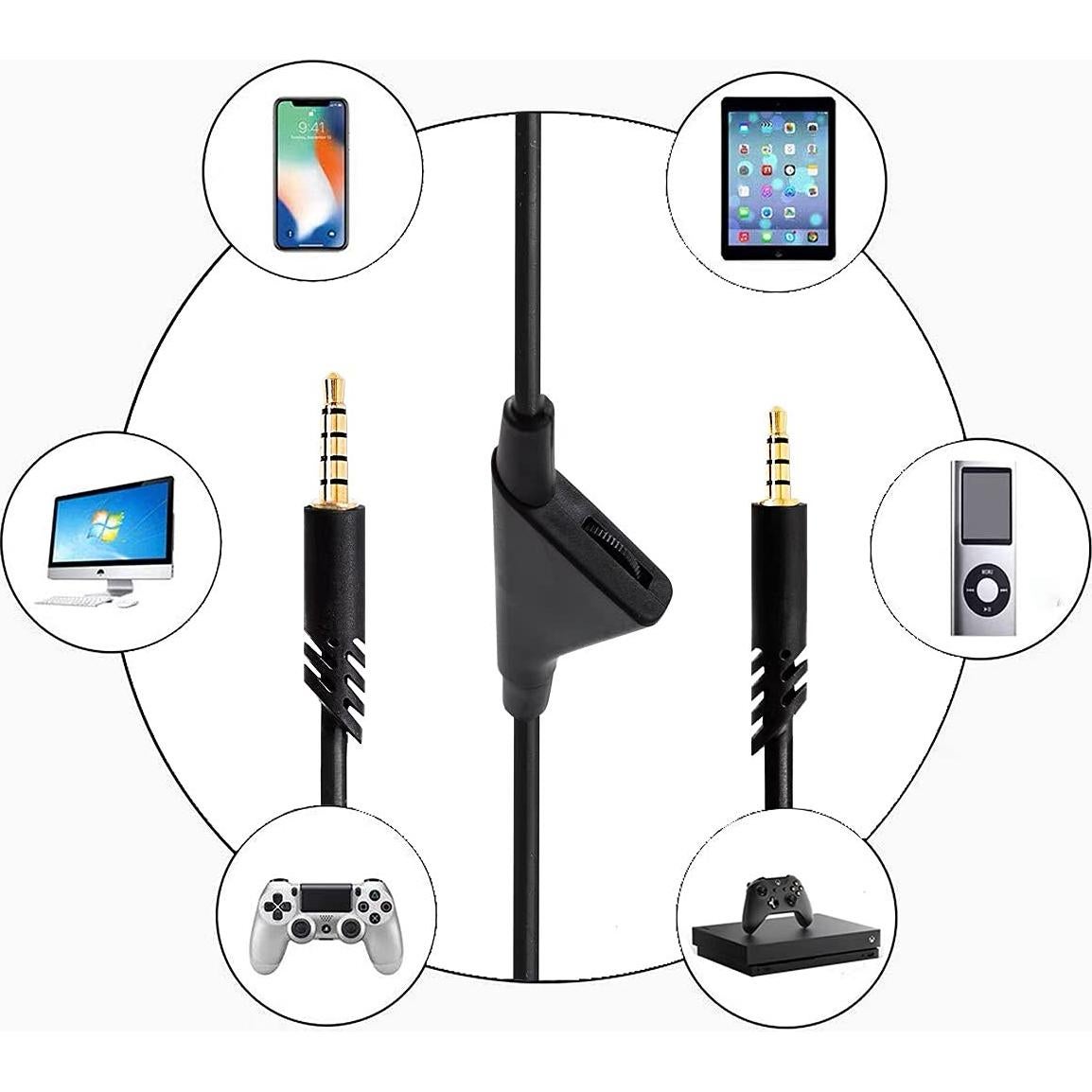 Cable Aux de Reemplazo para Auriculares Astro A10 A40 A40TR 2m