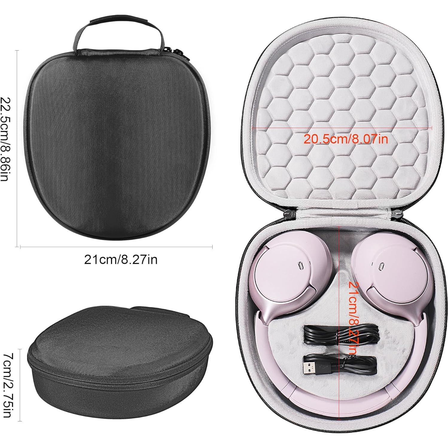 Funda de viaje dura Jomwag para auriculares Bose y Sony - Negra
