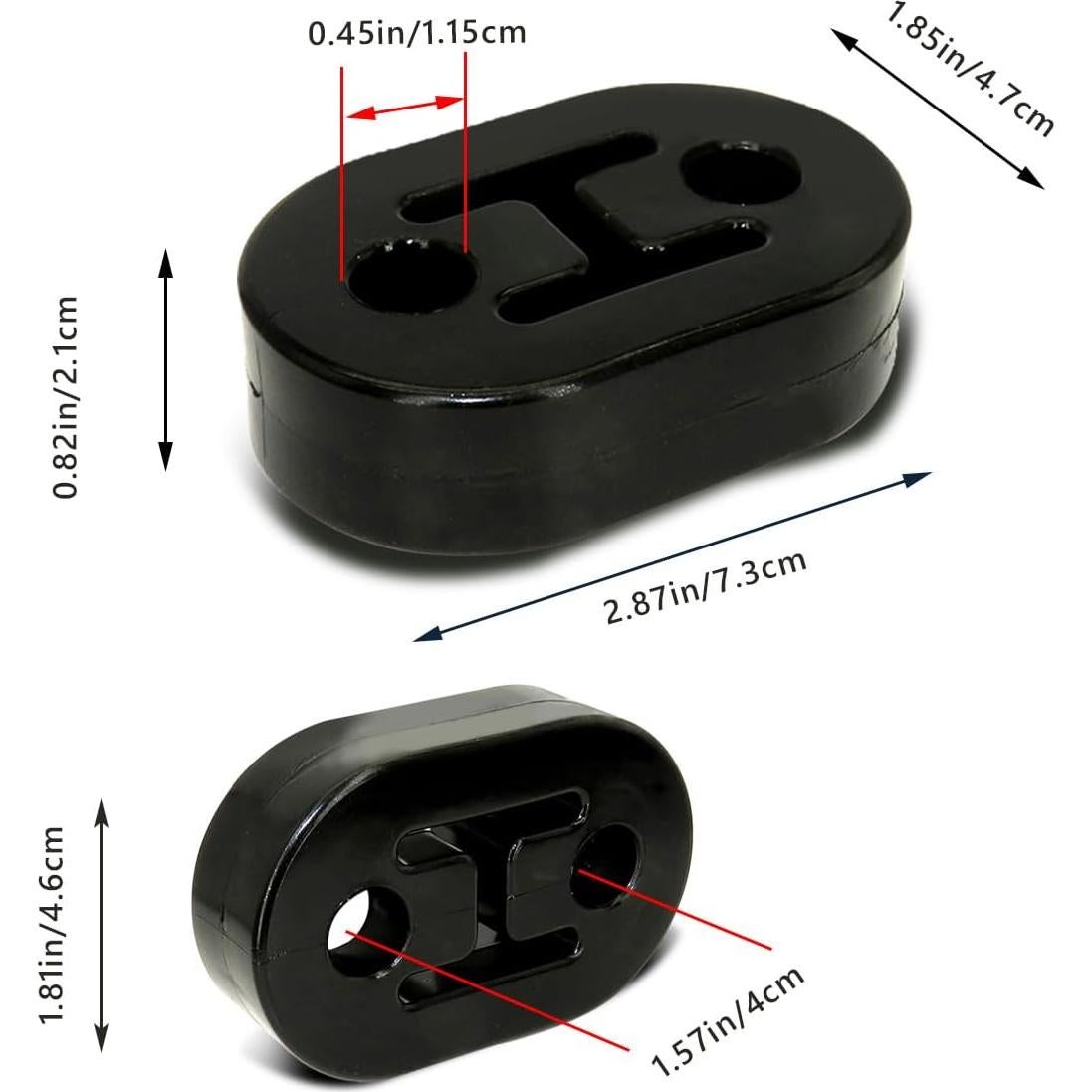 Soporte de Escape de Coche Couslcd 4 Piezas Goma 12mm Negro