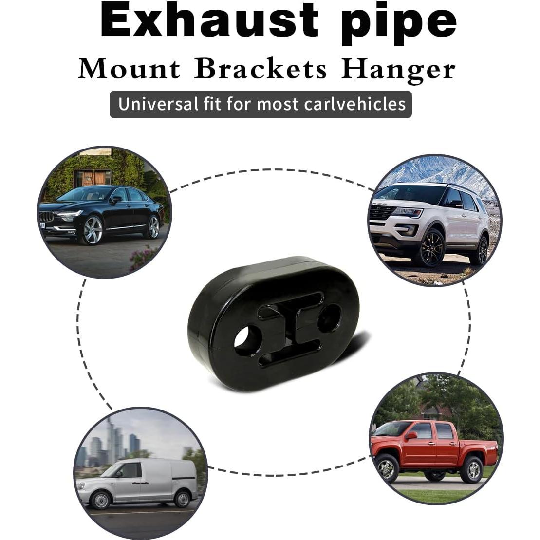 Soporte de Escape de Coche Couslcd 4 Piezas Goma 12mm Negro