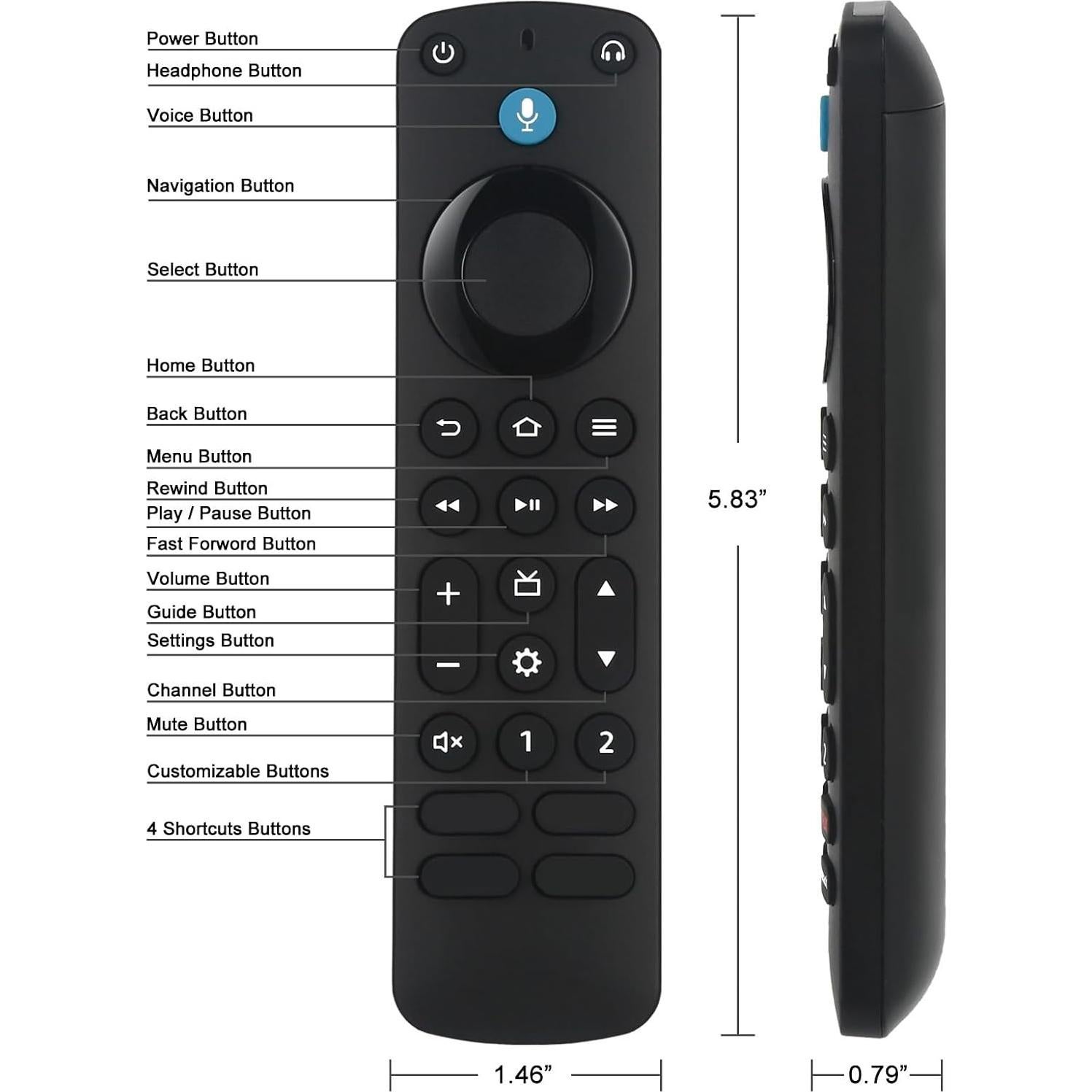 Control Remoto de Voz OROSAUR G25N8L Retroiluminado para TV