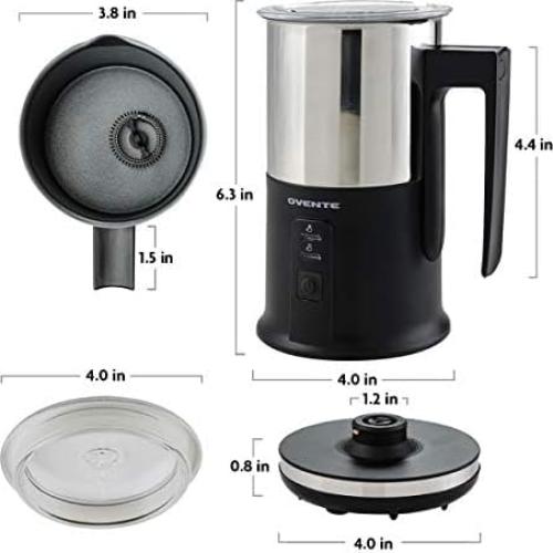 Espumador de Leche OVENTE FR1208, 500W, Acero Inoxidable, 240ml