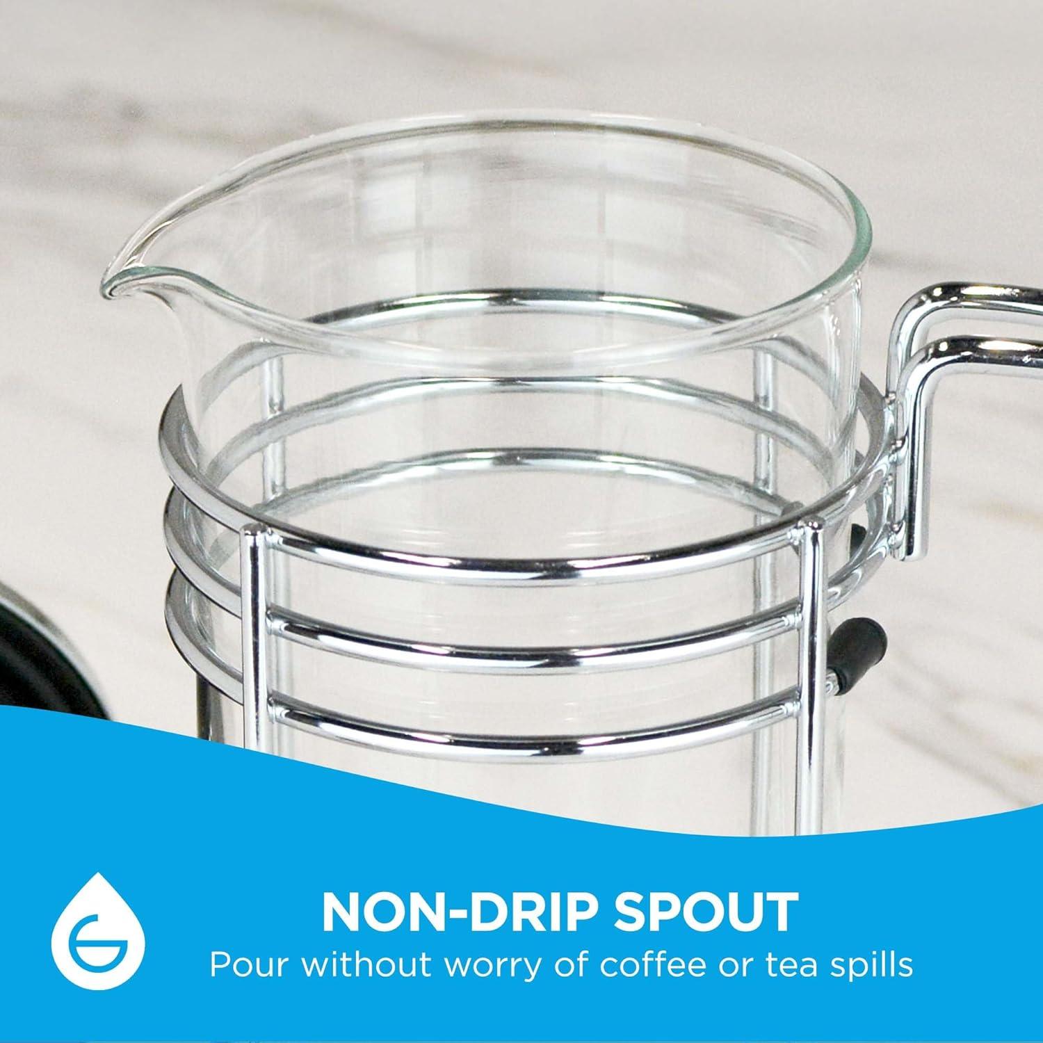 Prensa Francesa GROSCHE Madrid 0.35L Vidrio Borosilicato Doble Filtro