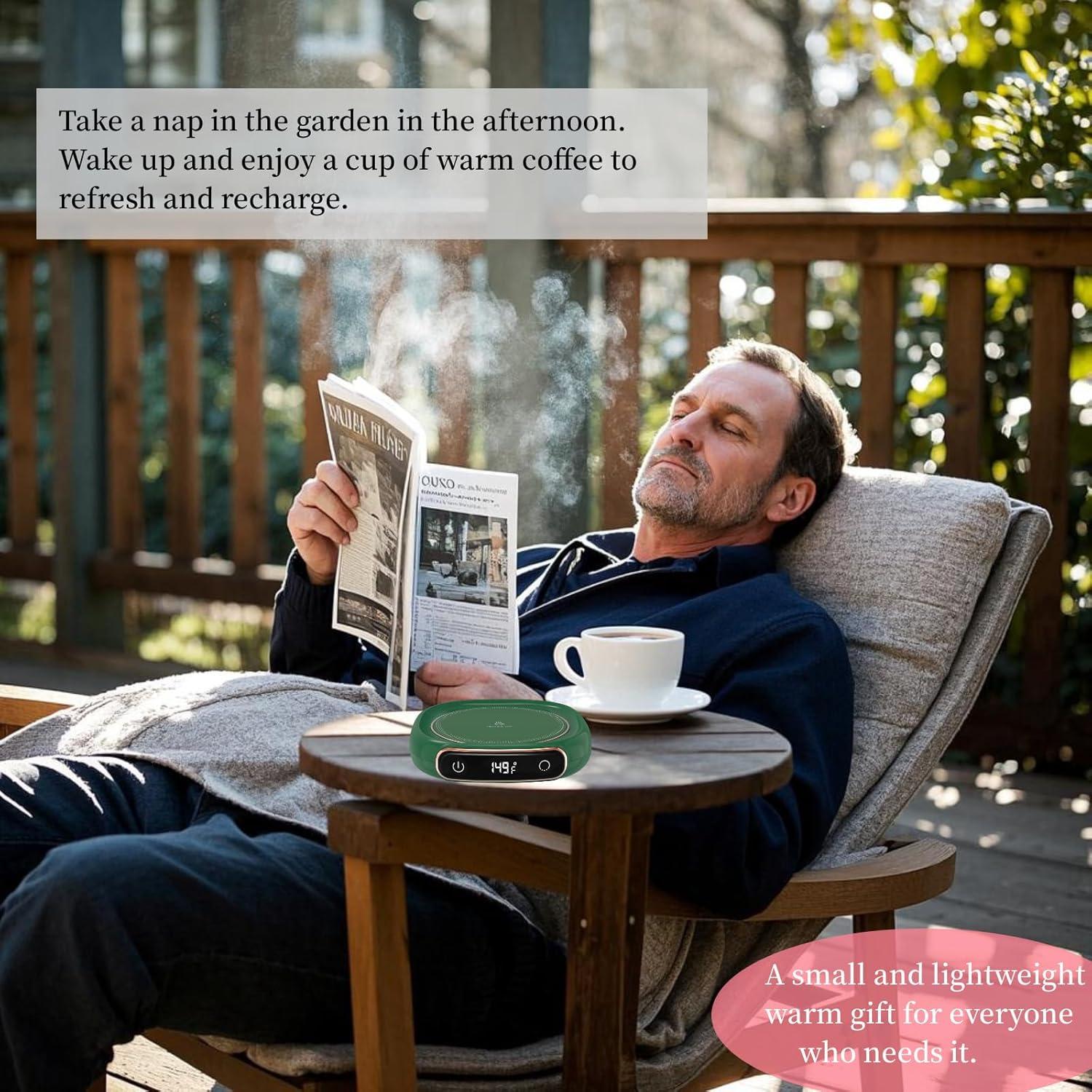 Calentador de Tazas WHNL Verde con 3 Temperaturas y Apagado Automático