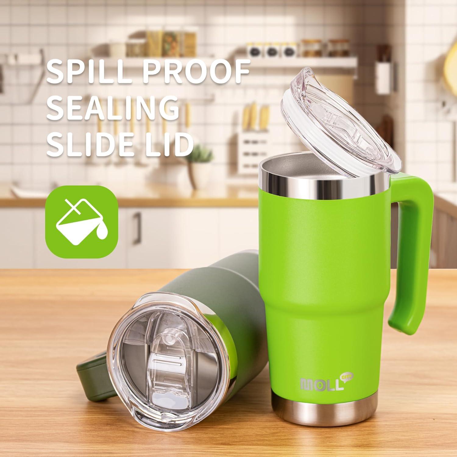 Vaso Reutilizable Mollcity 16 oz Acero Inoxidable Verde Manzana