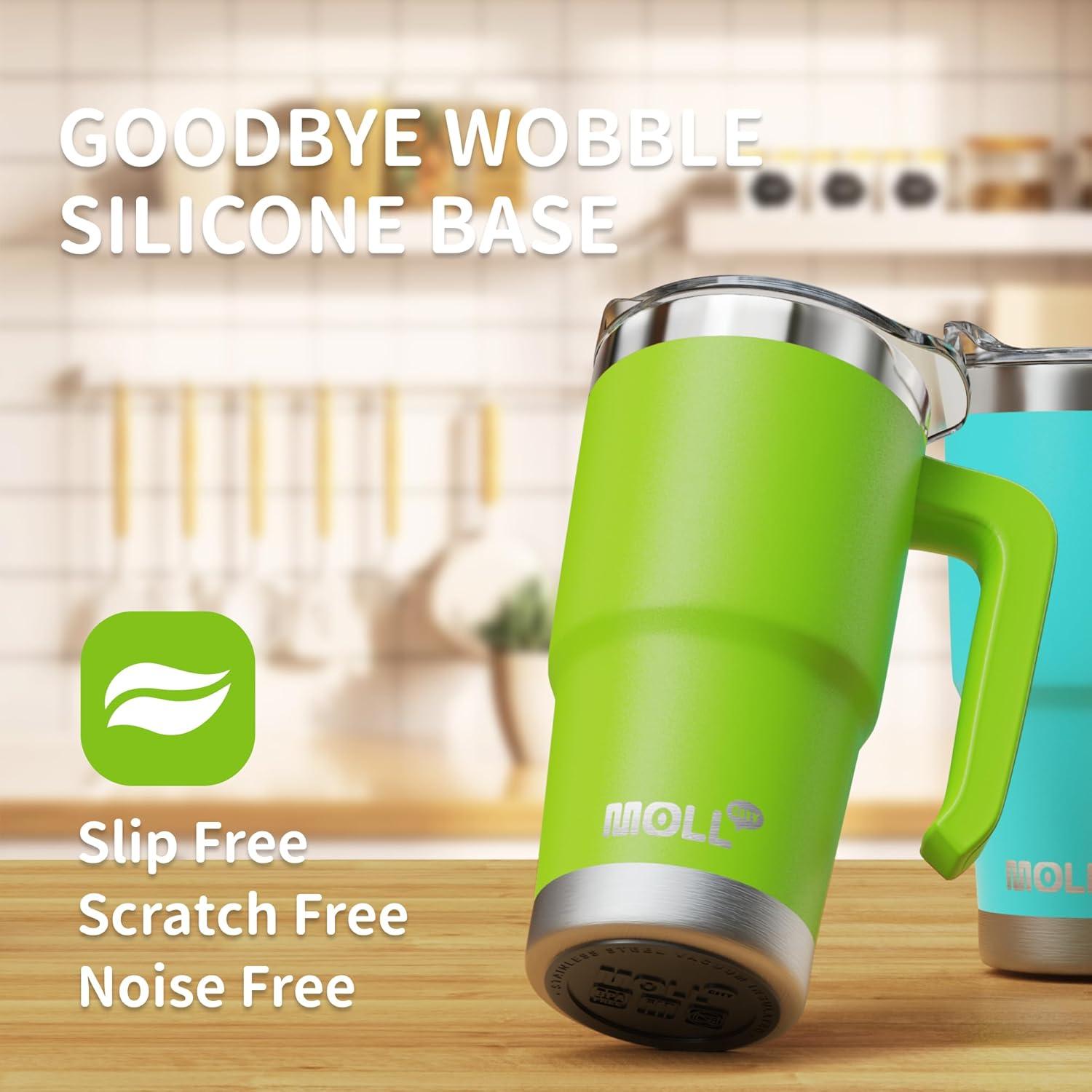 Vaso Reutilizable Mollcity 16 oz Acero Inoxidable Verde Manzana