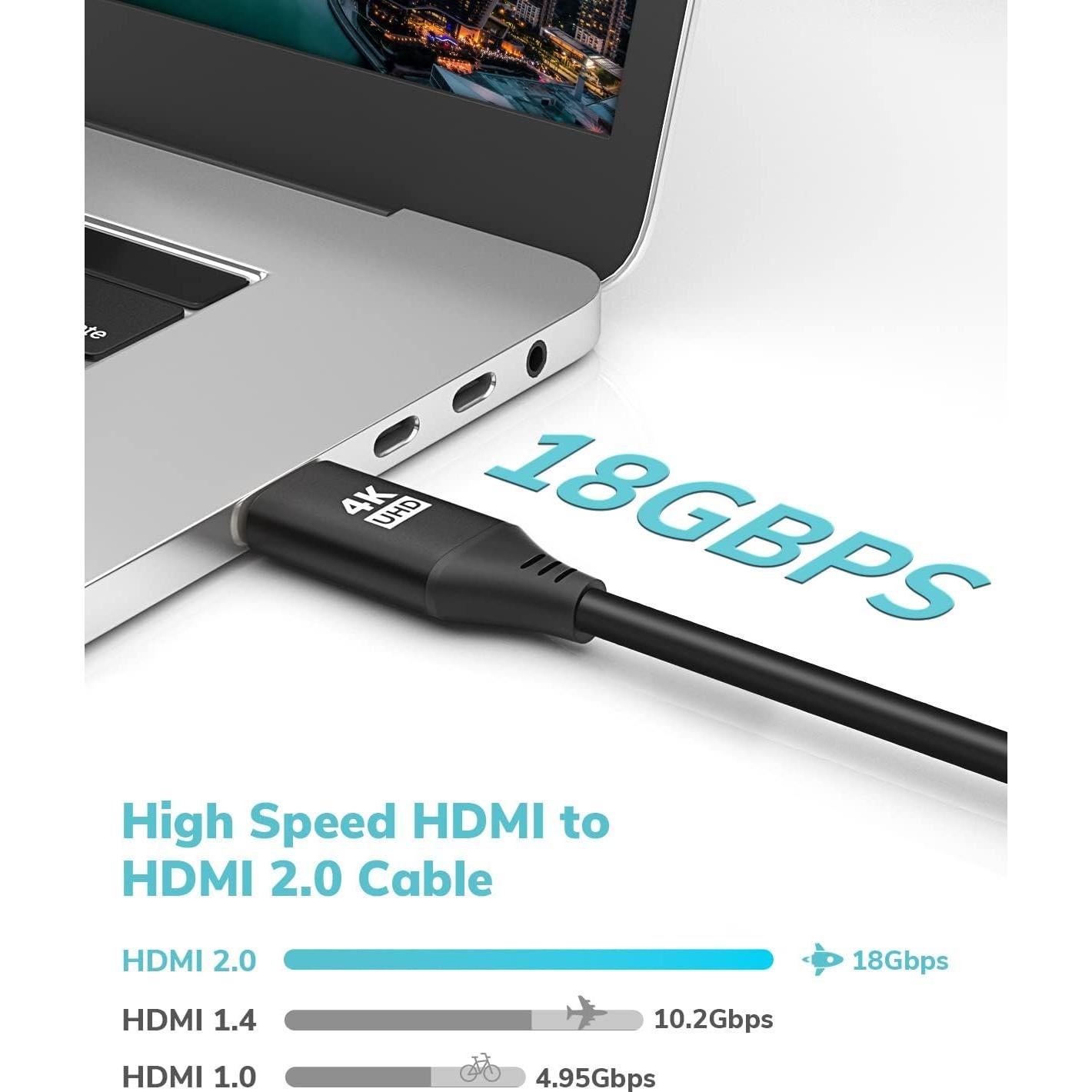 Cable HDMI KELink 4K 60Hz 1FT CL3 Alta Velocidad Negro