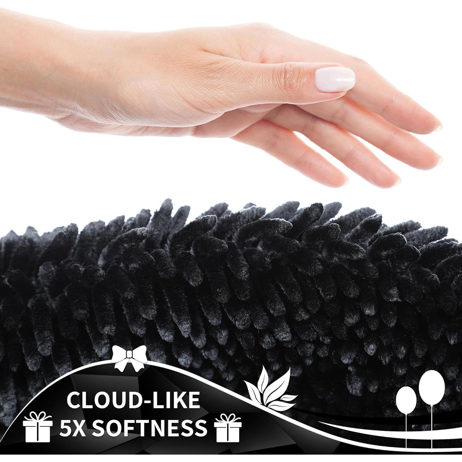 Conjunto de Alfombrillas de Baño Yimobra 2 Piezas Negro