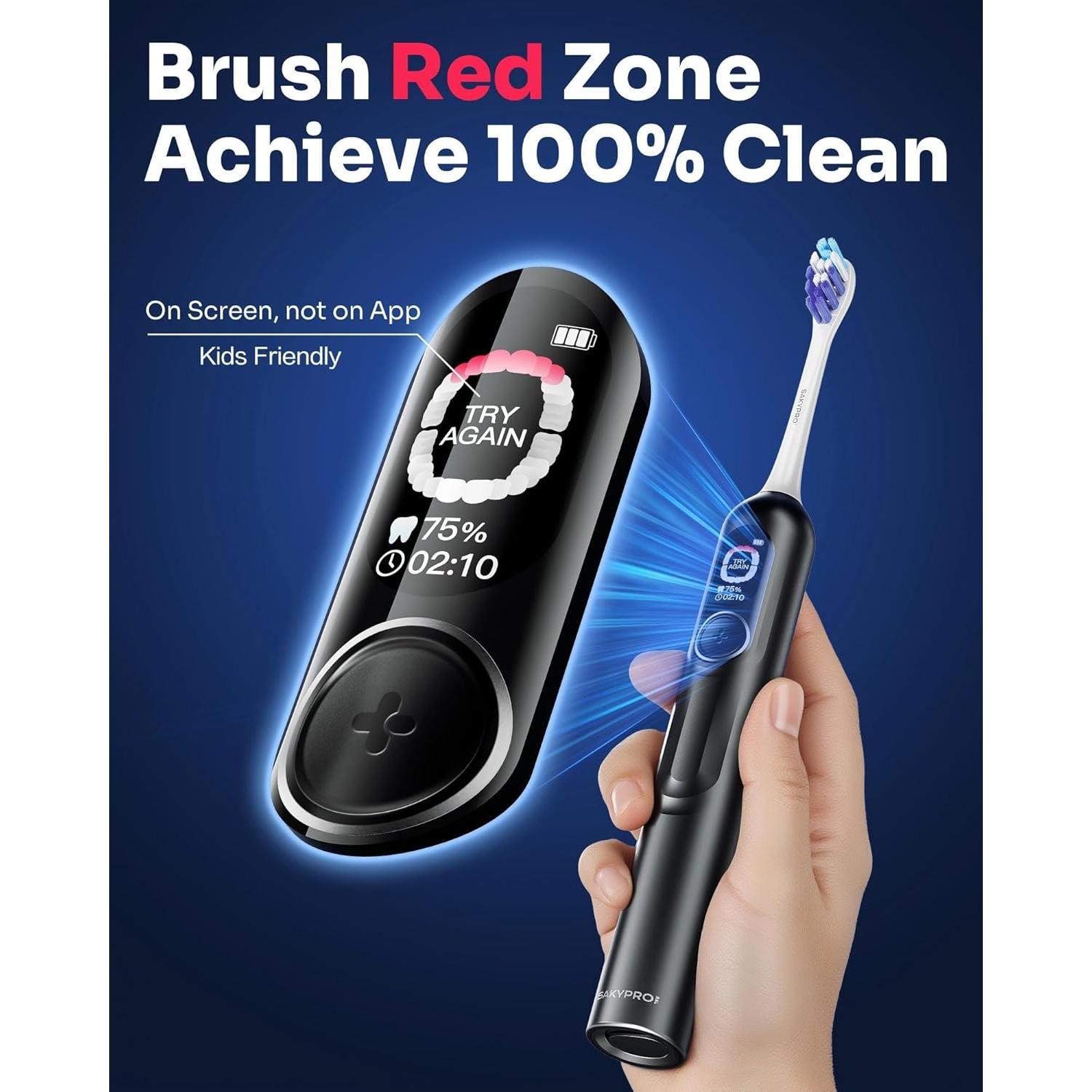 Cepillo de dientes eléctrico Sakyproal G5S con pantalla inteligente