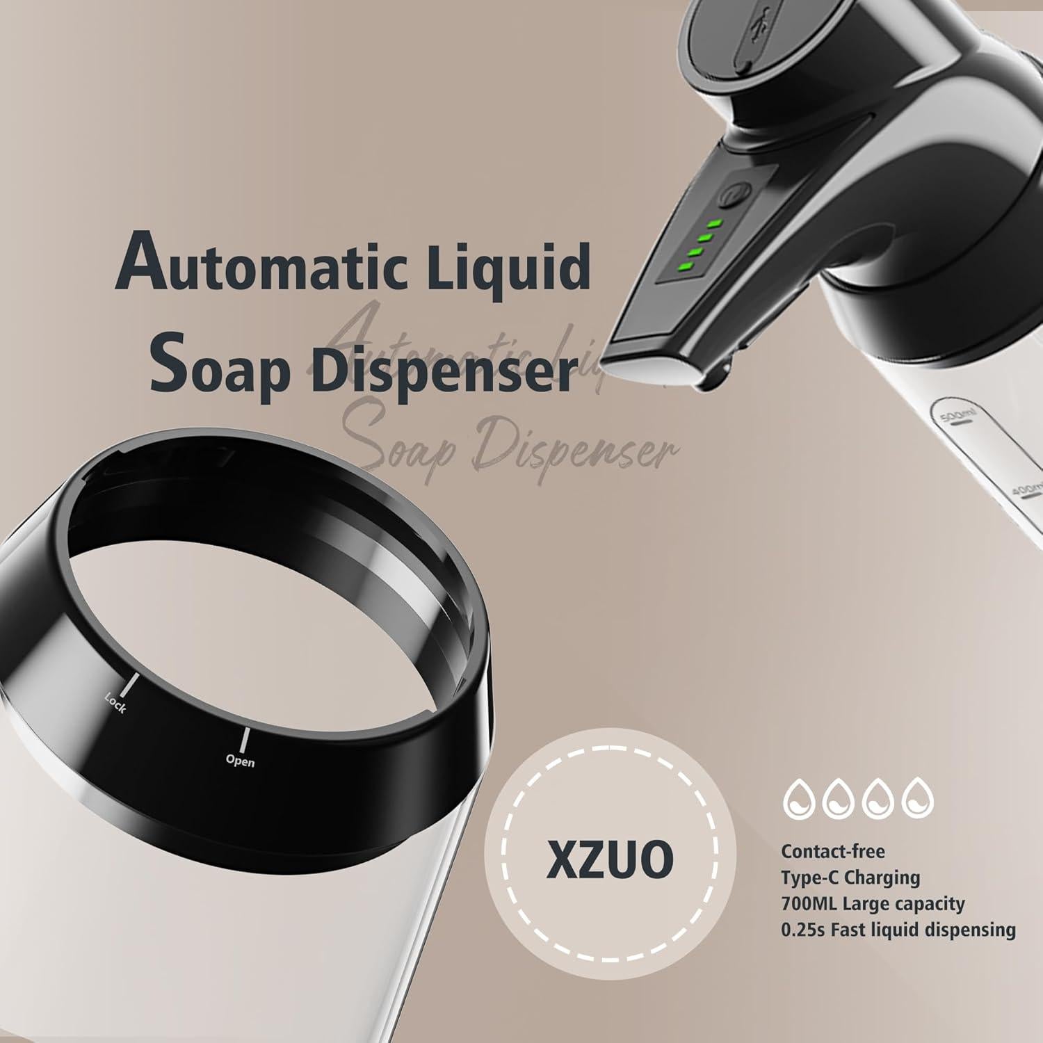 Dispensador de Jabón Automático XZUO 700ml Acero Inoxidable