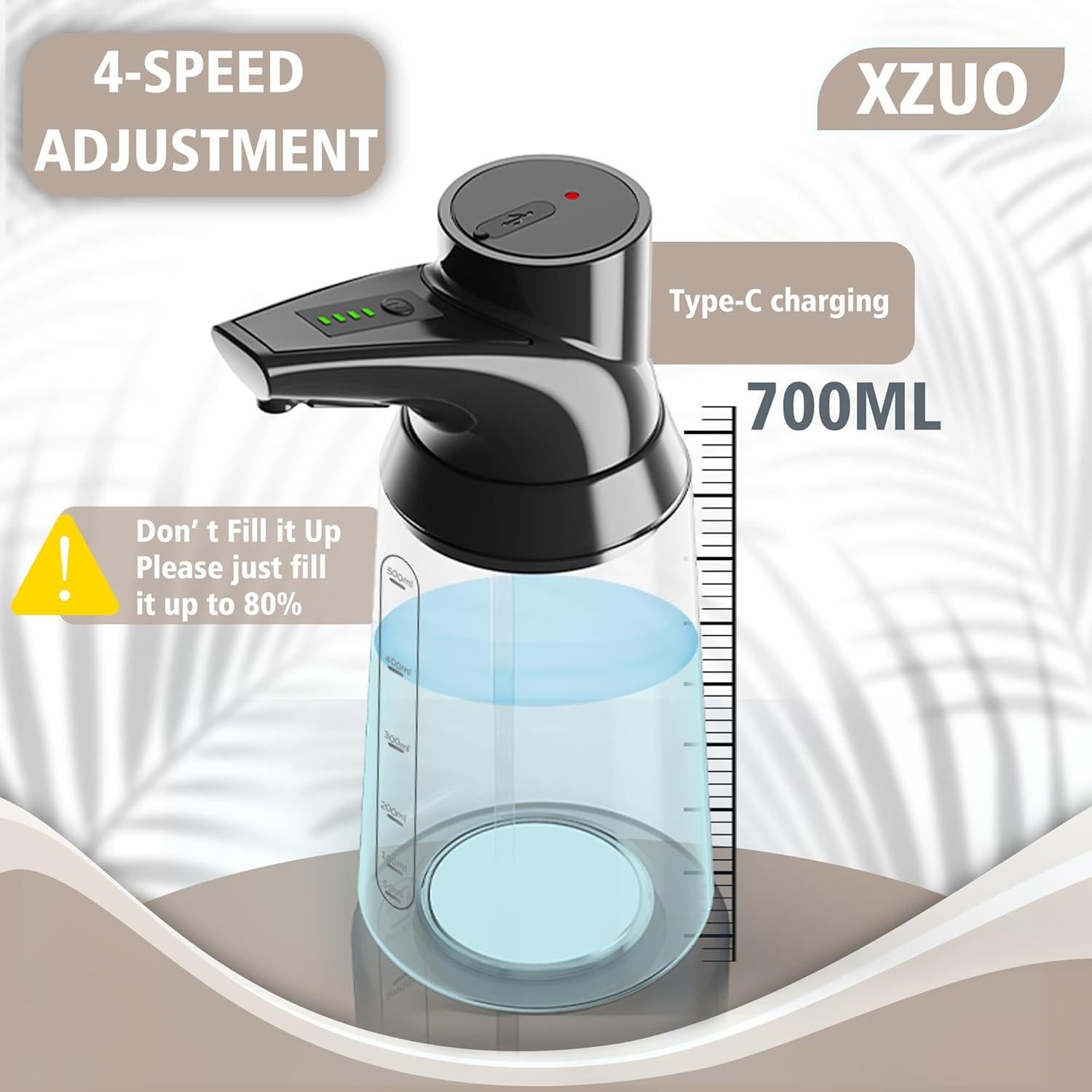 Dispensador de Jabón Automático XZUO 700ml Acero Inoxidable