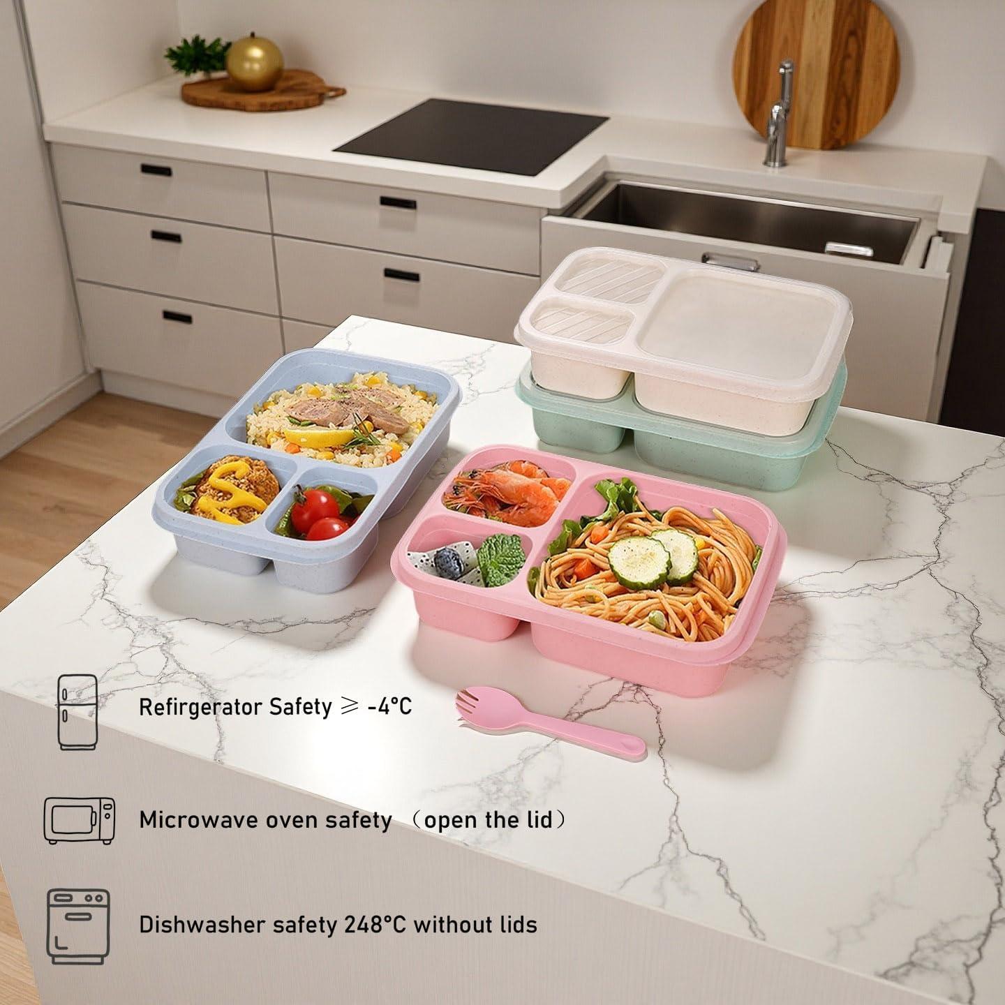 Caja Bento Reutilizable ZSYSUP 4 Compartimentos 24.8x18.3cm