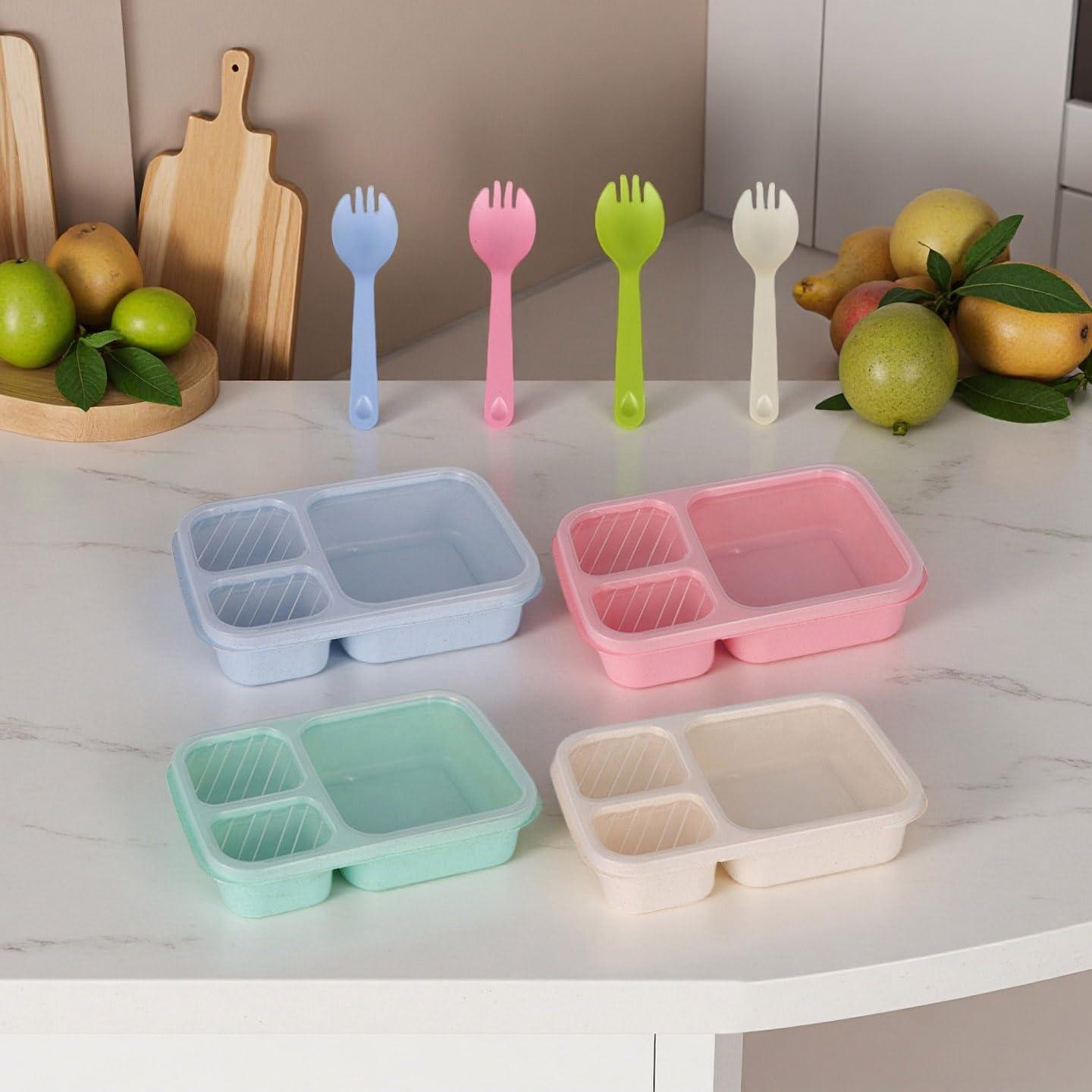 Caja Bento Reutilizable ZSYSUP 4 Compartimentos 24.8x18.3cm