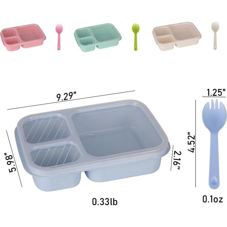 Caja Bento Reutilizable ZSYSUP 4 Compartimentos 24.8x18.3cm