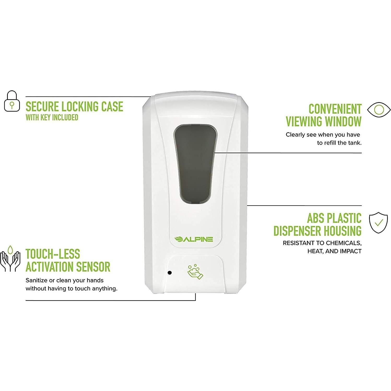 Dispensador Automático de Desinfectante Alpine 1200ml Blanco