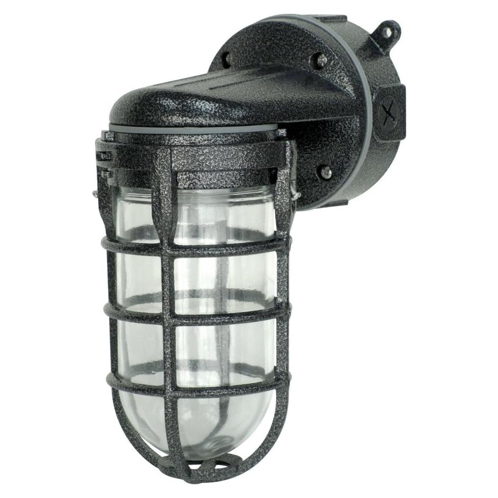 Luz de Montaje en Pared Woods L1707SVBLK 100W Negro Martillado