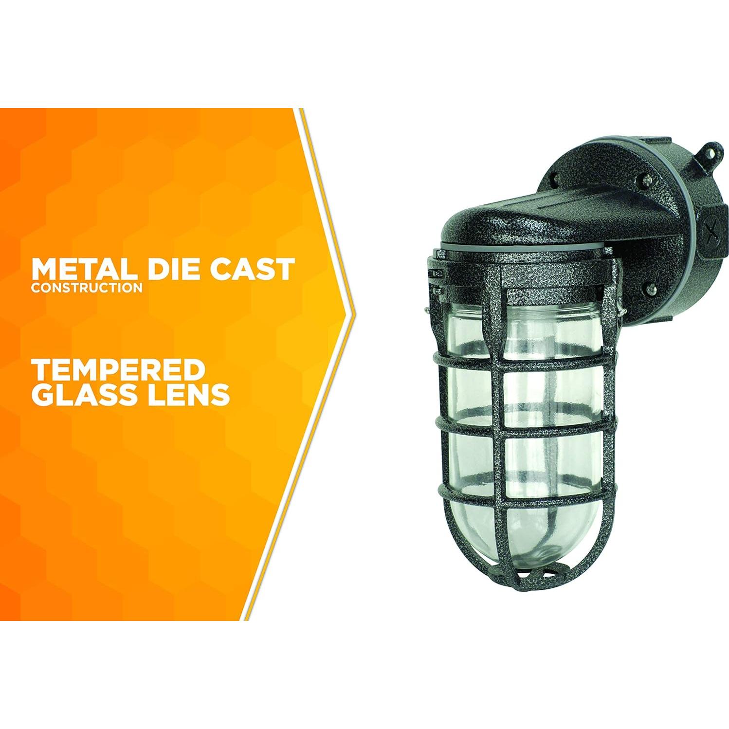 Luz de Montaje en Pared Woods L1707SVBLK 100W Negro Martillado