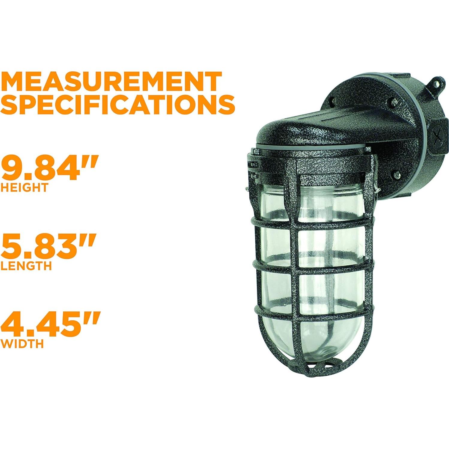 Luz de Montaje en Pared Woods L1707SVBLK 100W Negro Martillado