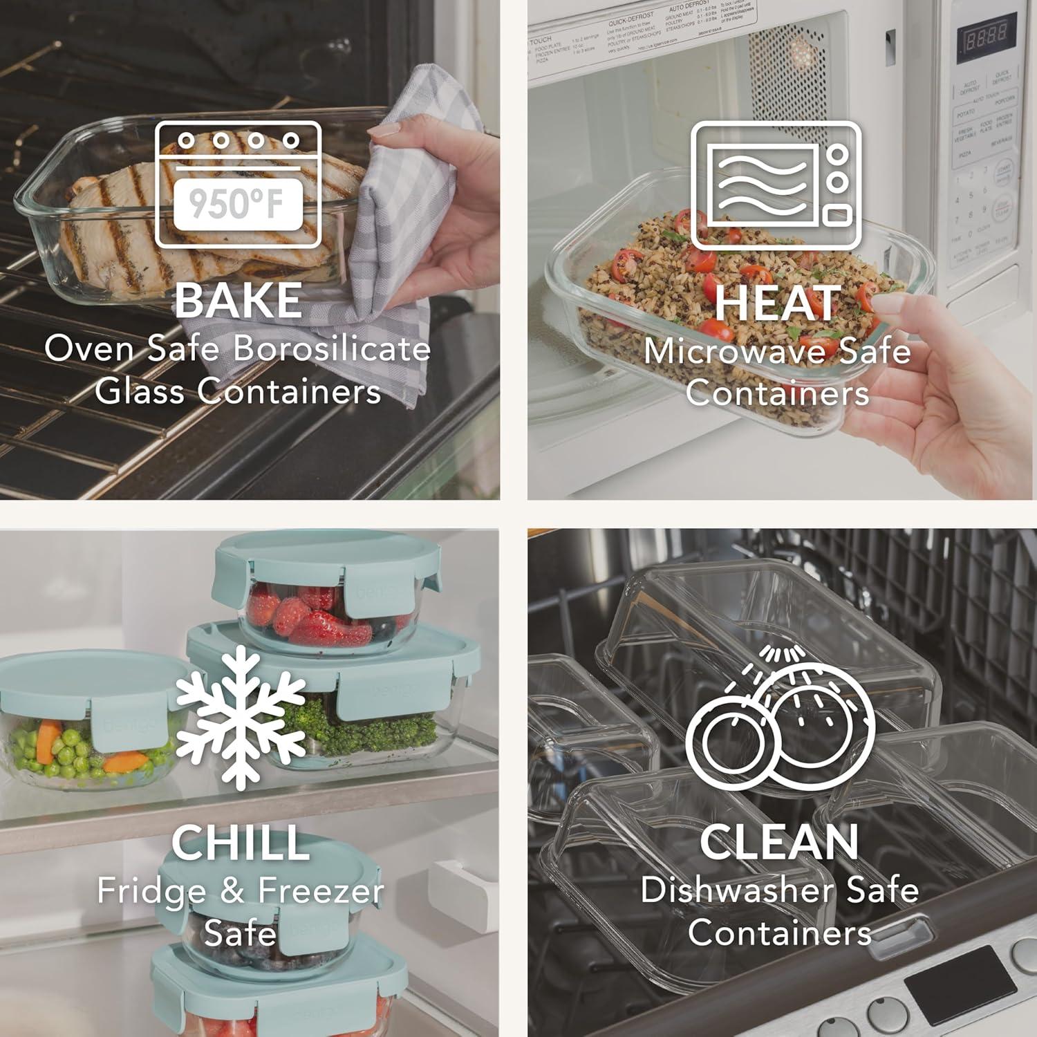 Conjunto de Almacenamiento de Alimentos de Vidrio Bentgo 4 Piezas