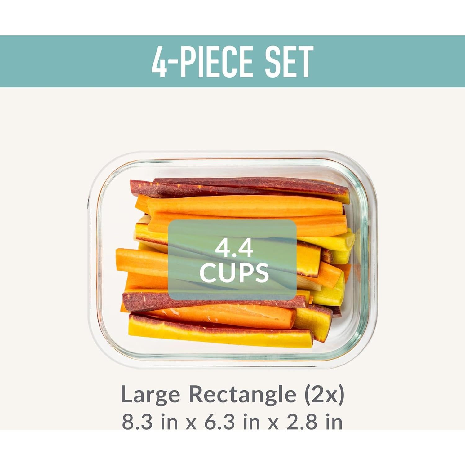 Conjunto de Almacenamiento de Alimentos de Vidrio Bentgo 4 Piezas