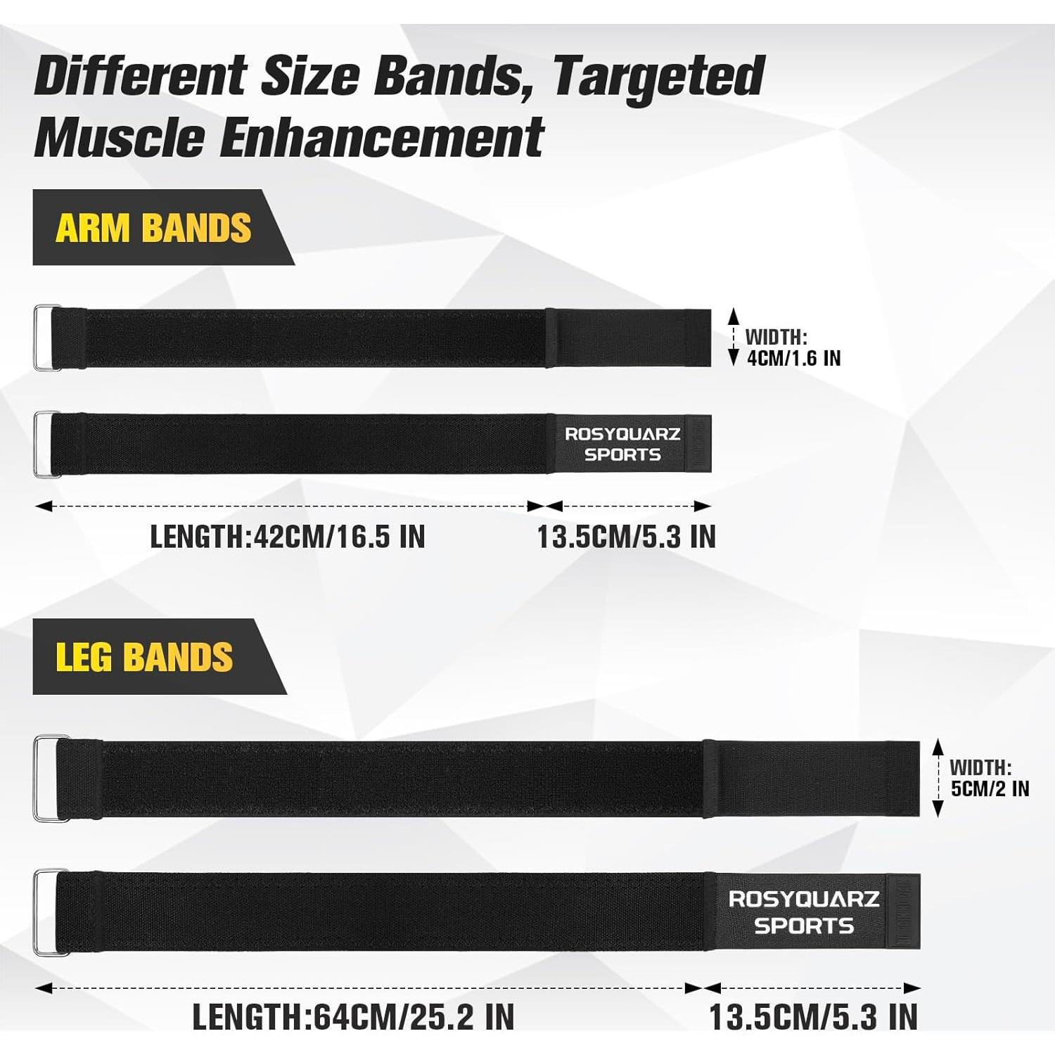 Bandas de Glúteos BFR ROSYQUARZ Ajustables para Entrenamiento