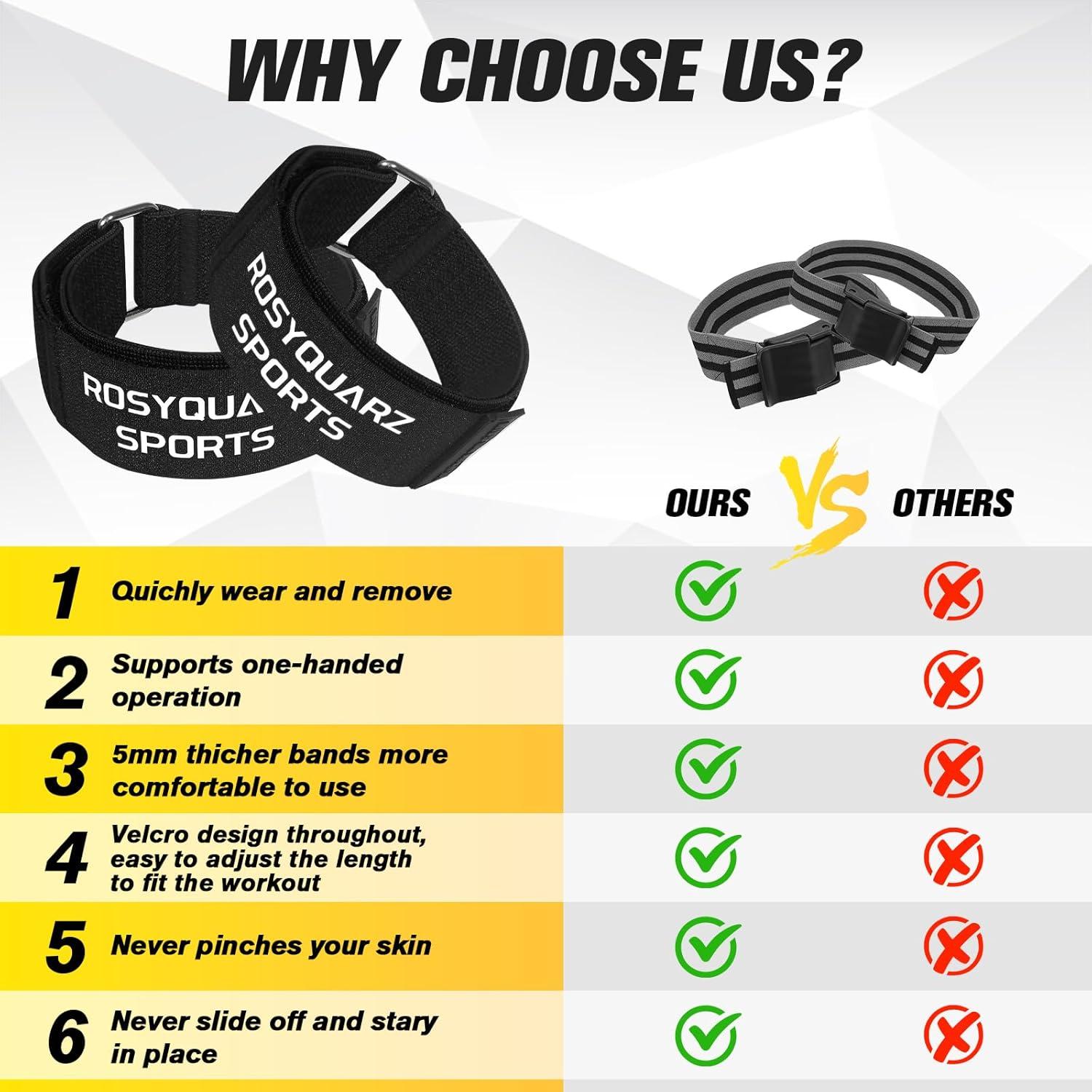 Bandas de Glúteos BFR ROSYQUARZ Ajustables para Entrenamiento