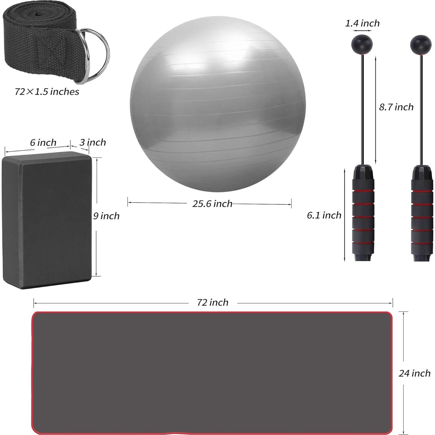 Kit de Yoga KXEXK 11 Piezas para Principiantes - Esteras, Bloques, Pelota
