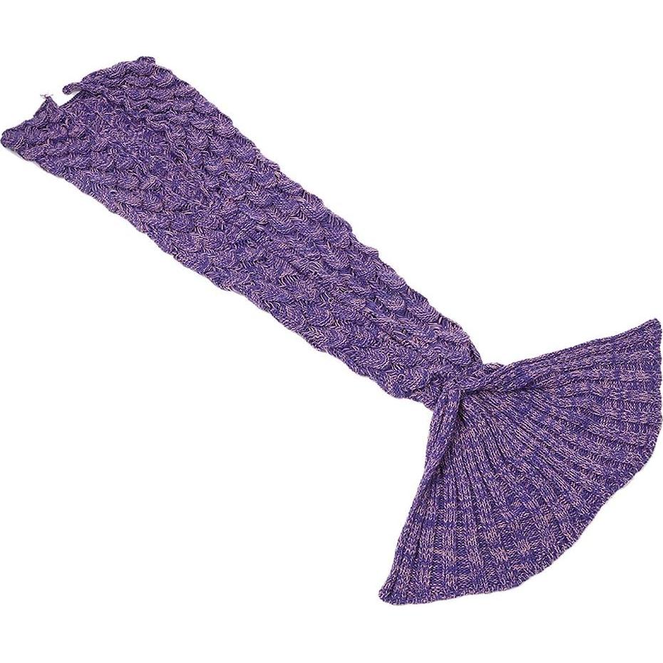 Manta Cola de Sirena AmyHomie para Niños 140x70 cm Púrpura