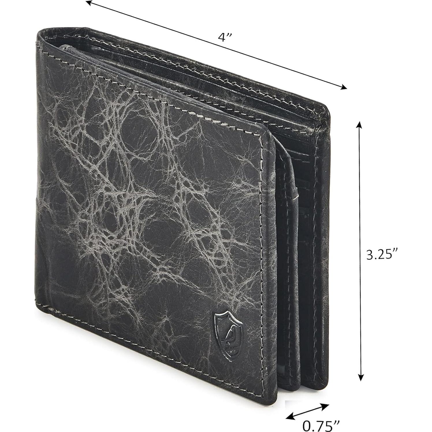 Billetera Bifold Cochoa Hombre Cuero Genuino RFID Antracita