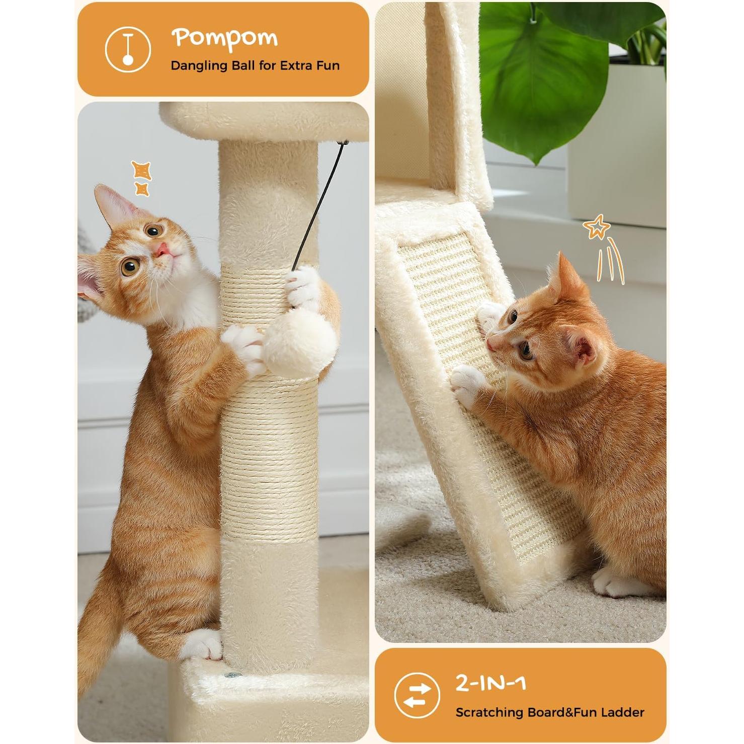 Árbol para Gatos PAWZ Road 76 cm con Duales Condominios Beige