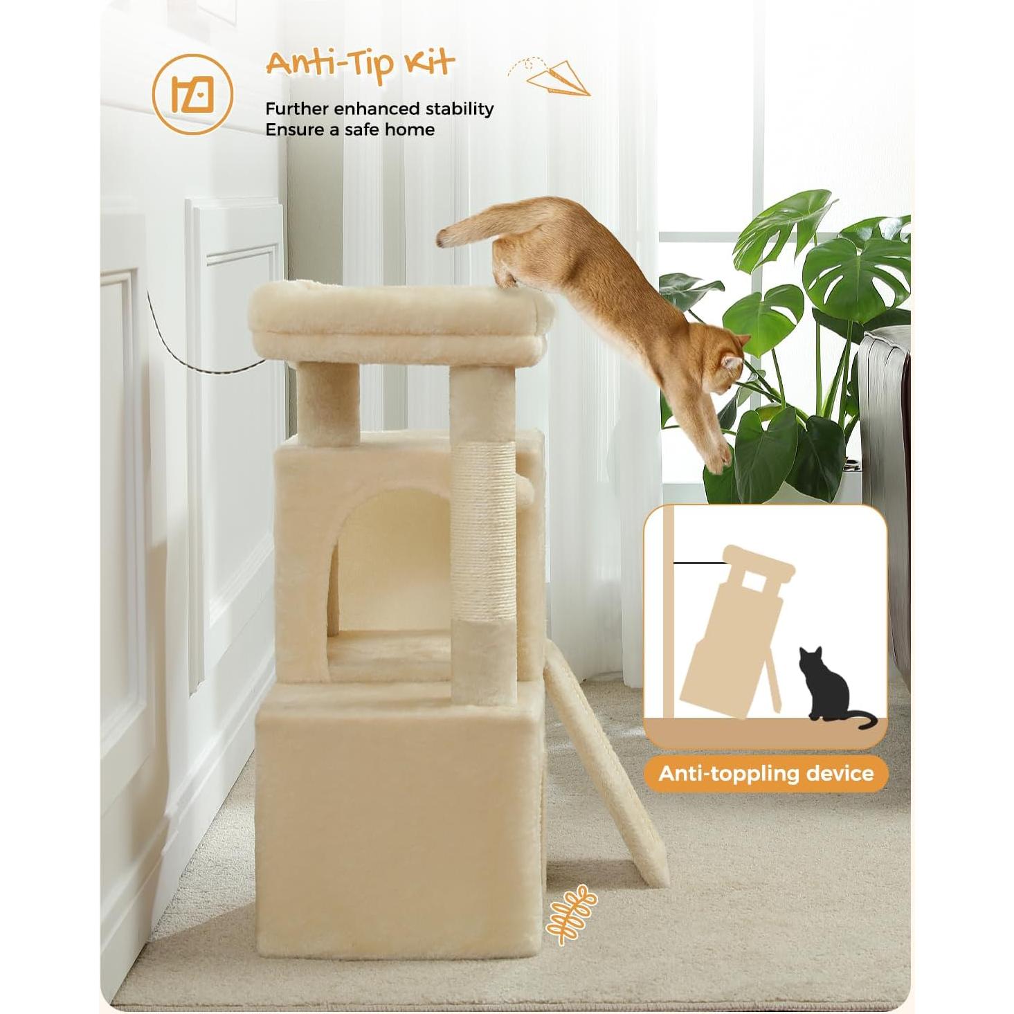 Árbol para Gatos PAWZ Road 76 cm con Duales Condominios Beige
