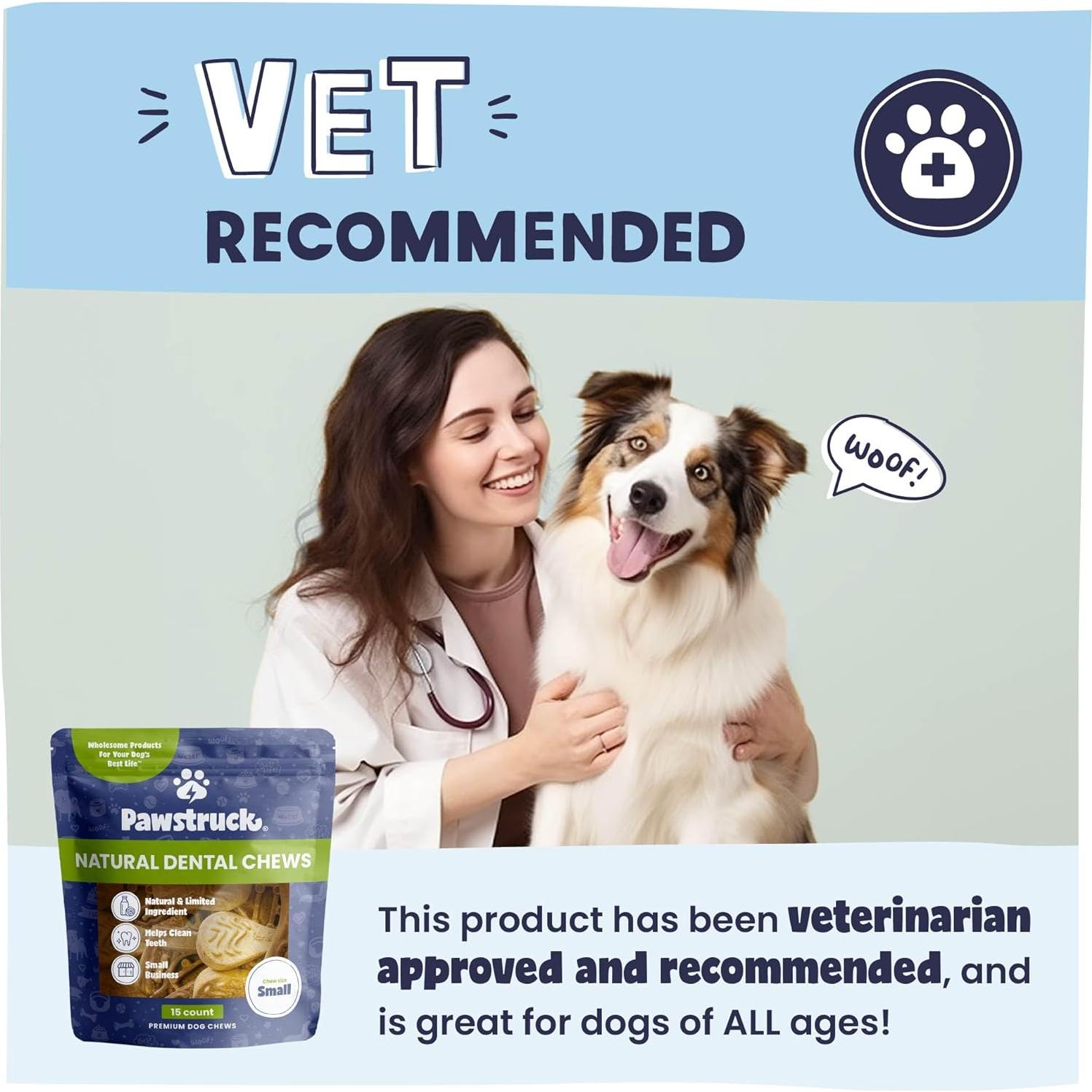 Golosinas Dentales Naturales Pawstruck para Perros Pequeños - 15 Unidades