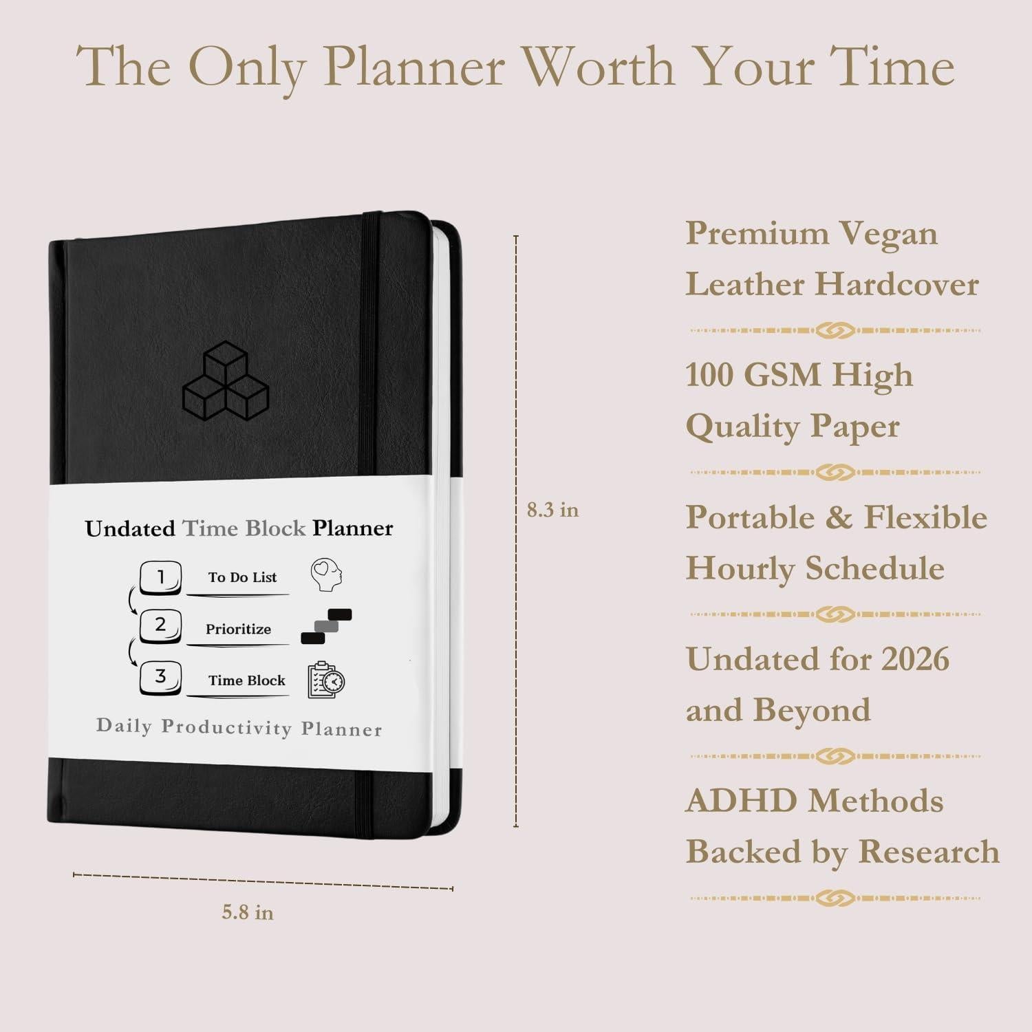 Planificador de Tiempo A5 Refine Days - 180 Páginas No Datadas